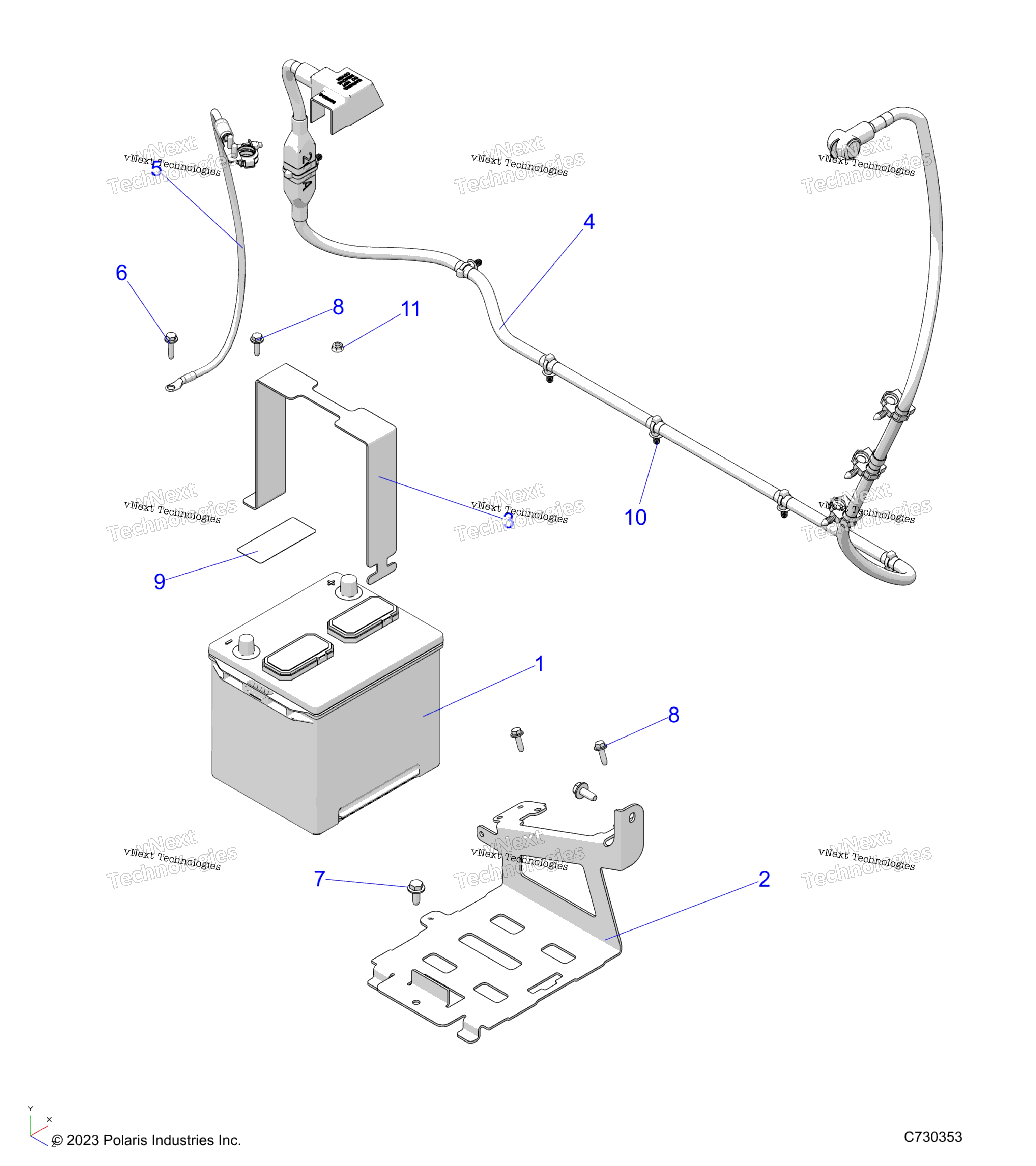 Электрооборудование, аккумулятор With Cables, 12V