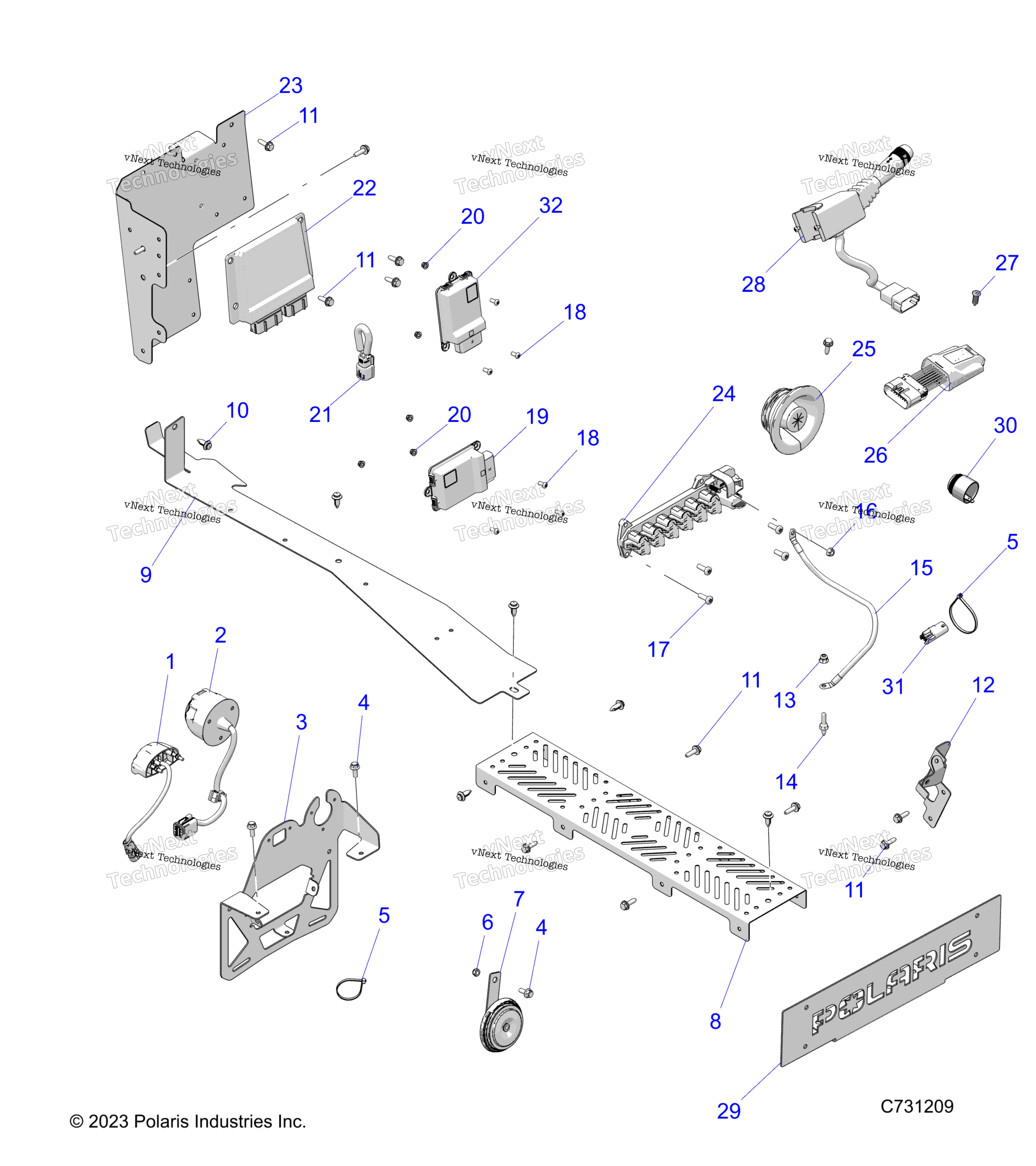 Electrical, Wire Harness, Components и License Plate