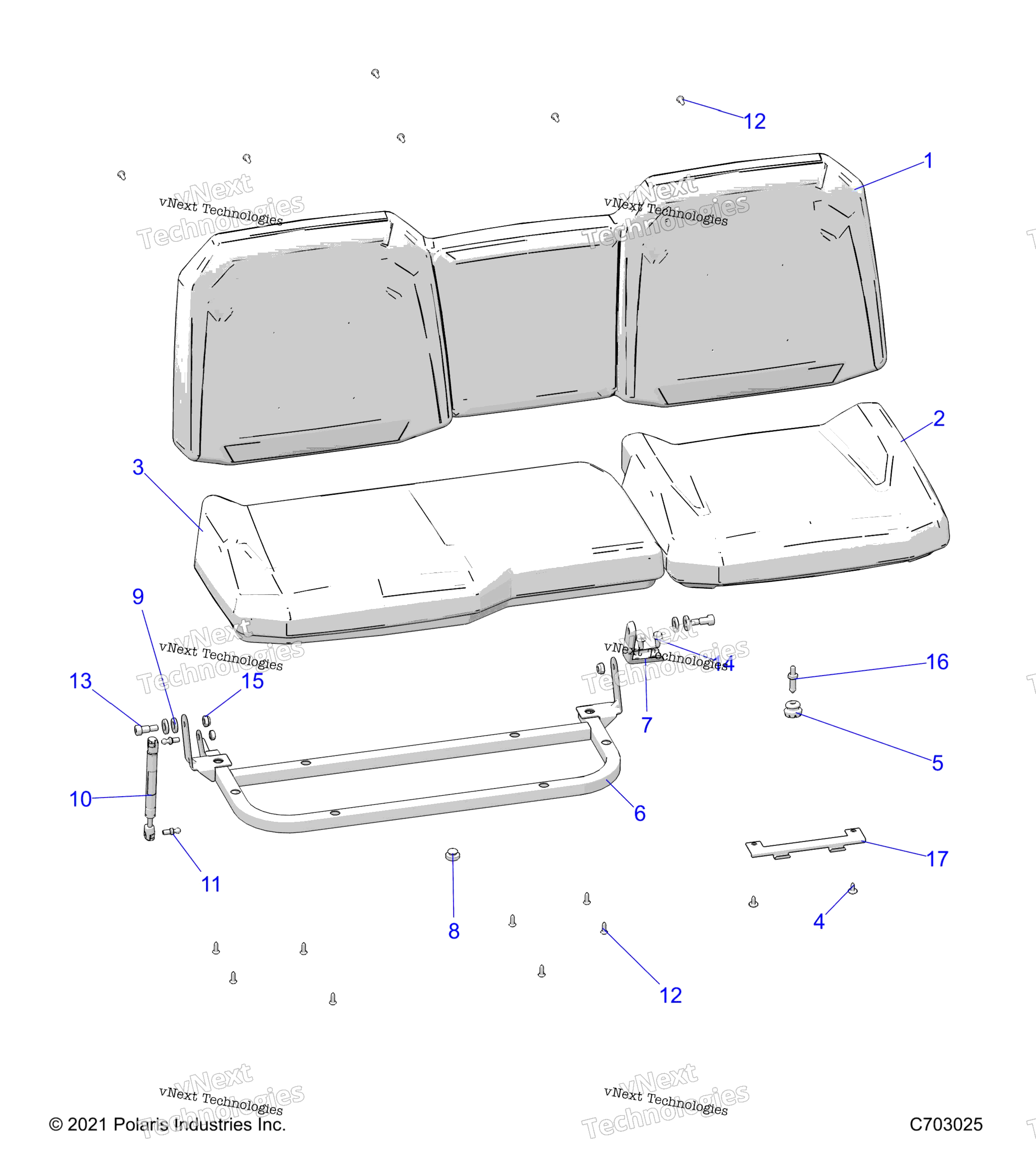 Кузов, сиденье Asm. Rear