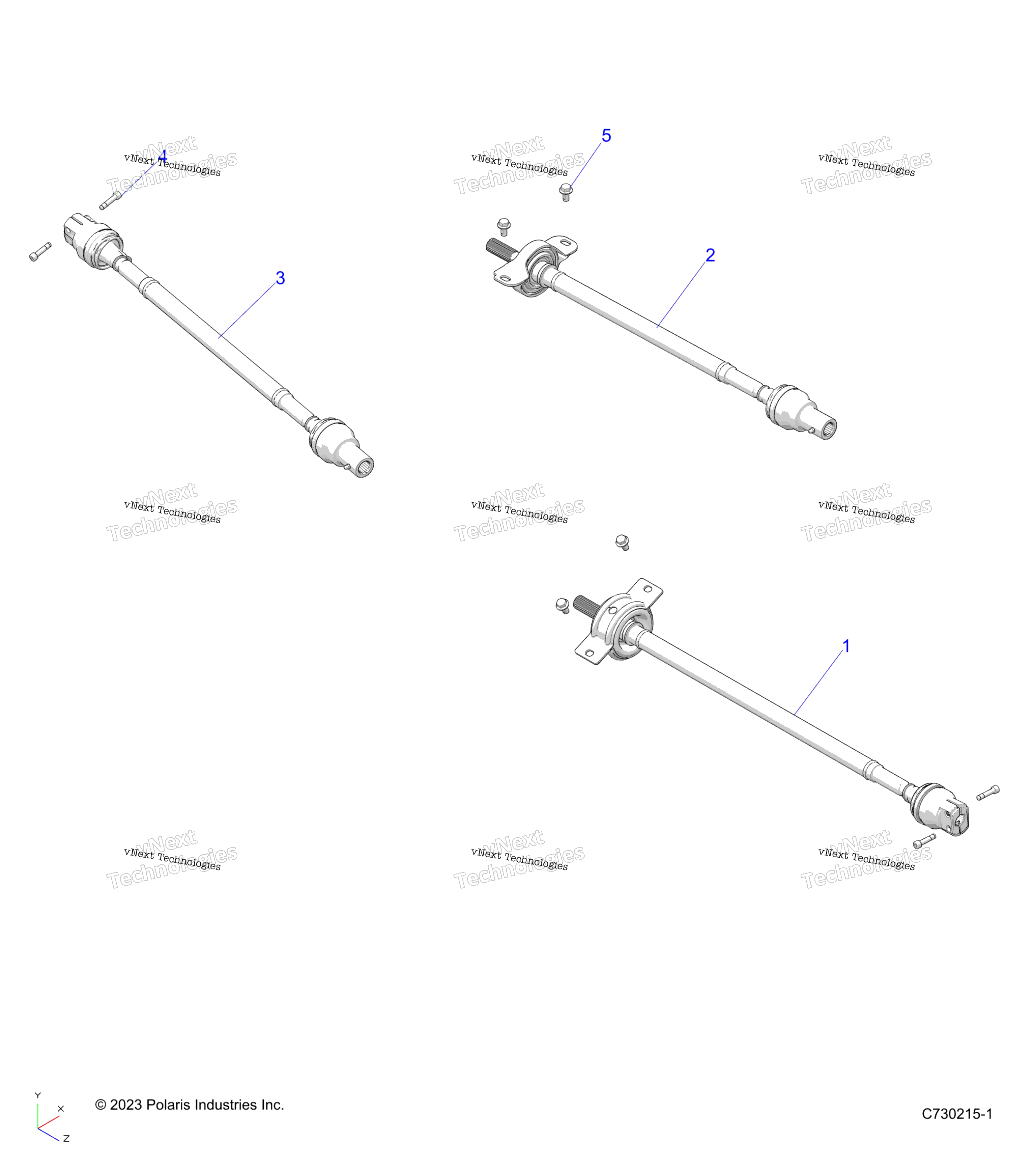 Привод Train, Front, Mid, Rear Prop Shaft