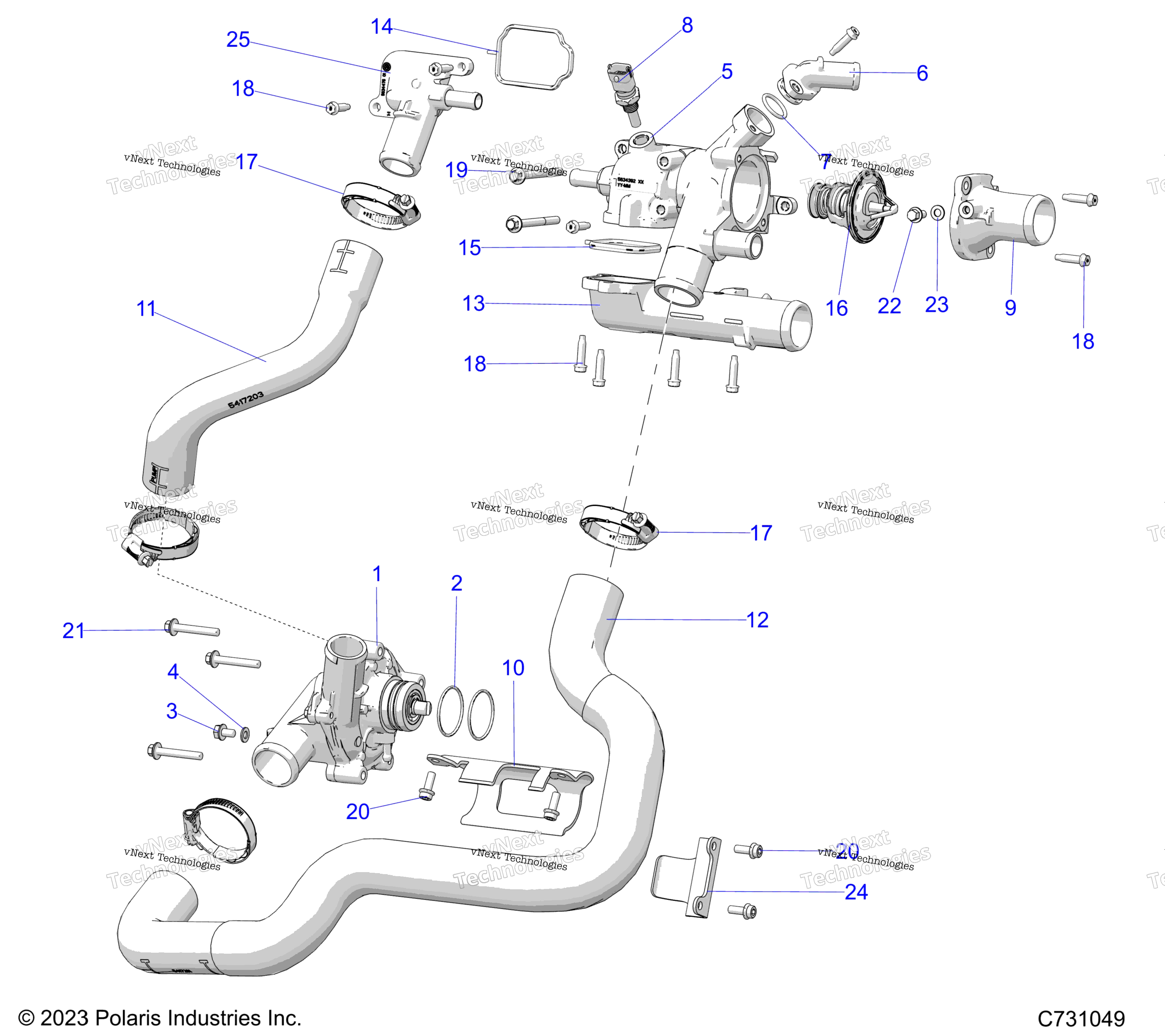 Engine, Coolant насос и Thermostat
