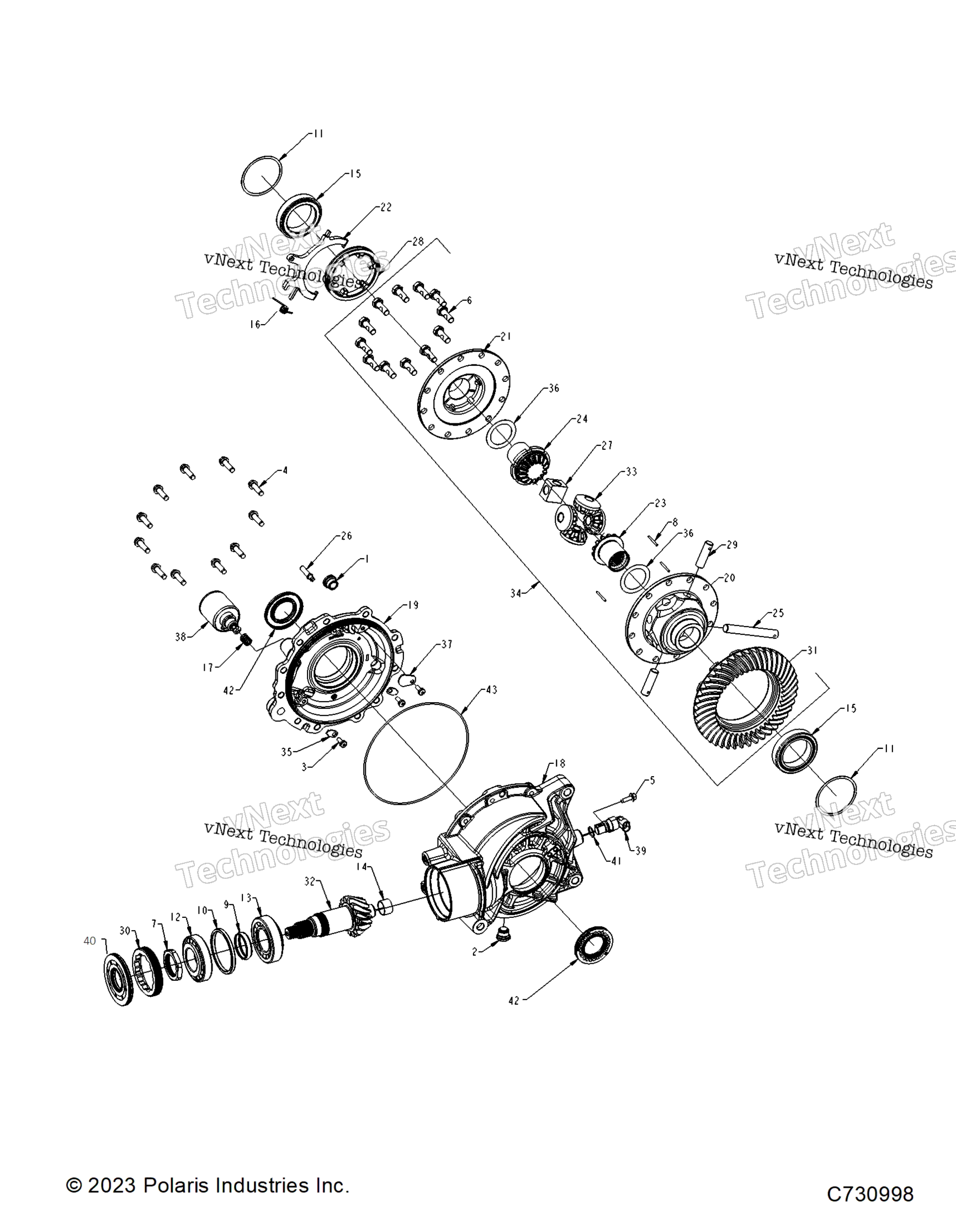 Привод Train, Rear Gearcase Internals