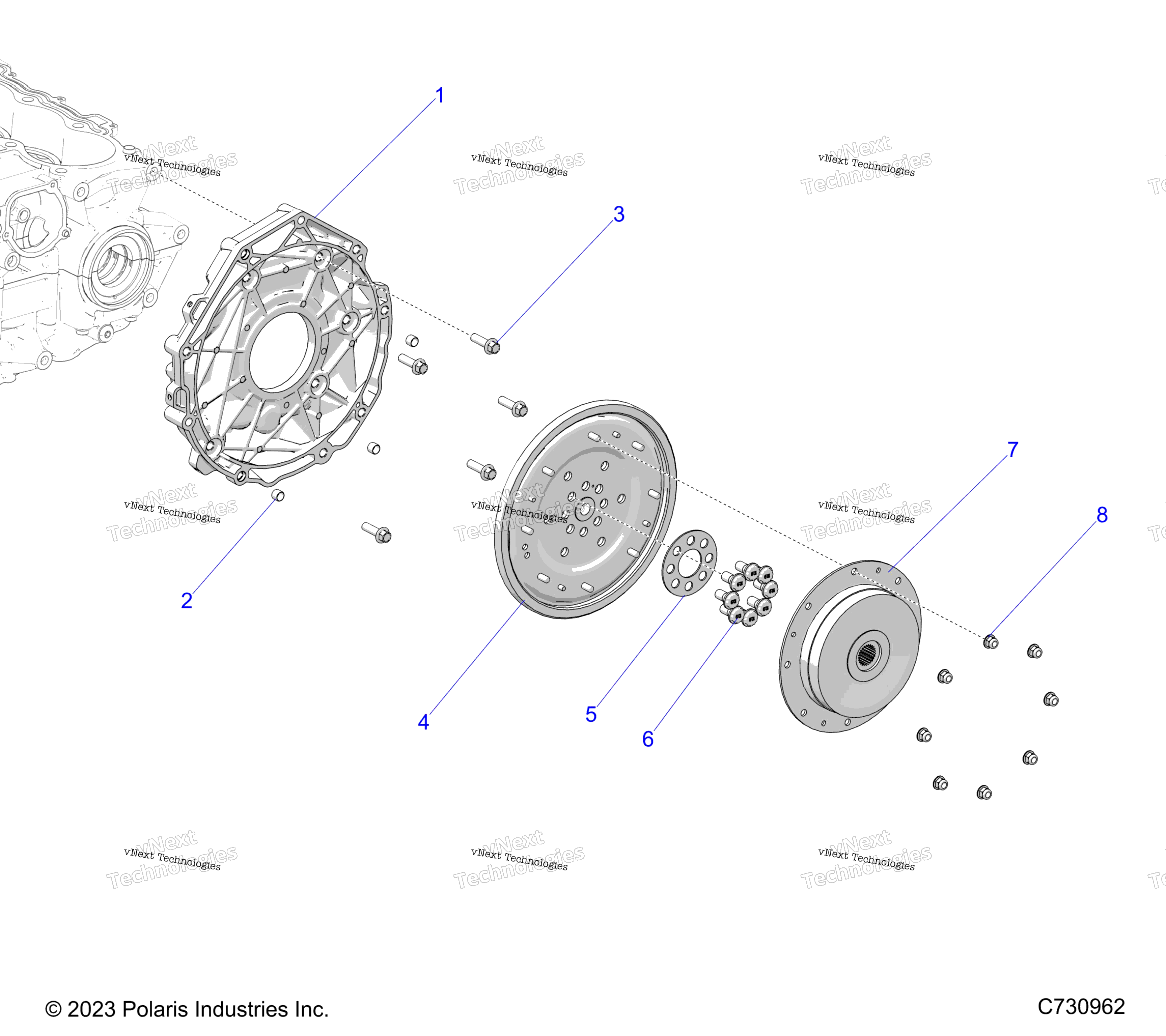 Engine, трансмиссия Adaptor и Flex Plate