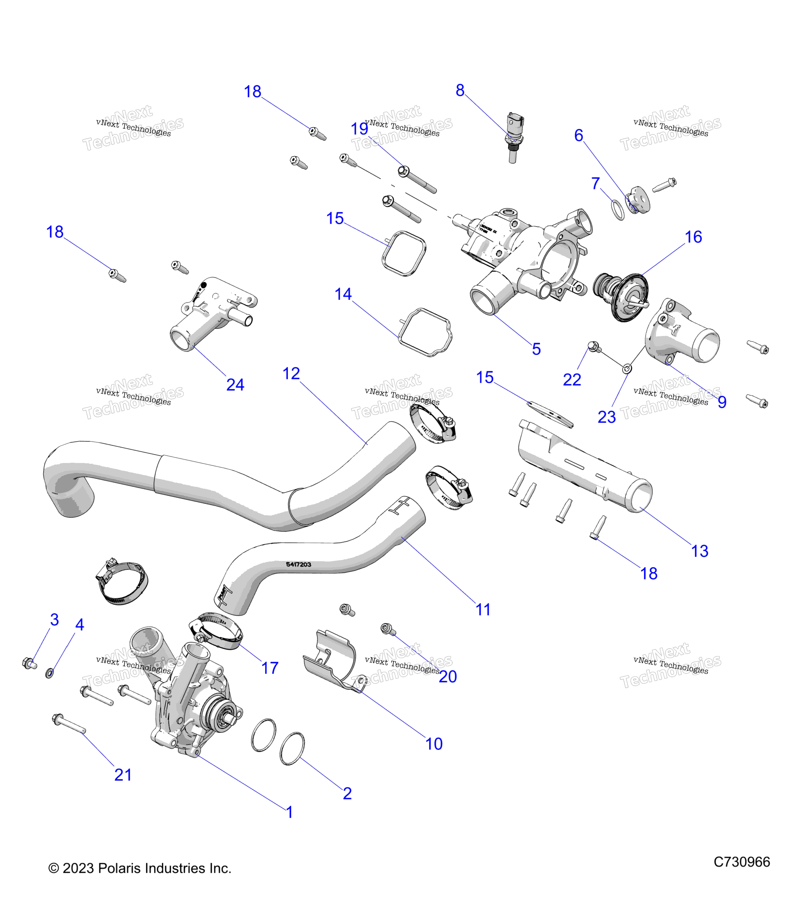 Engine, Coolant насос и Thermostat