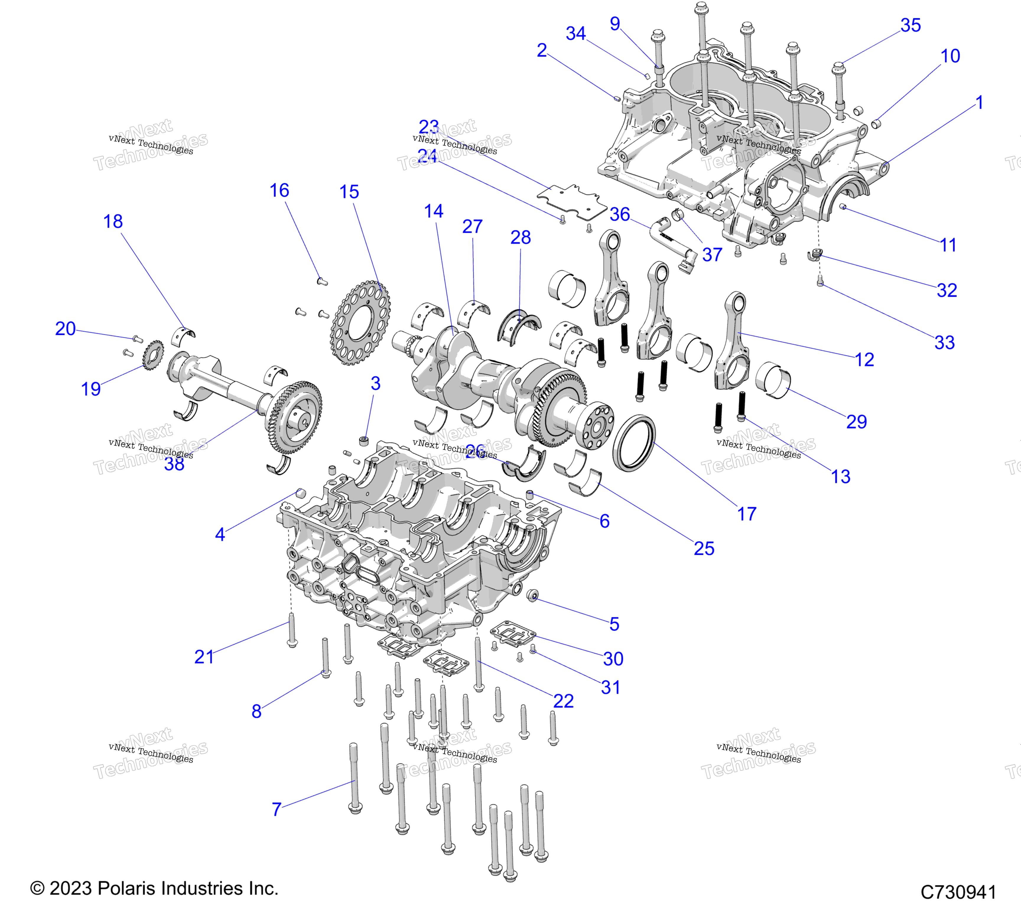 Engine, Crankcase, коленвал
