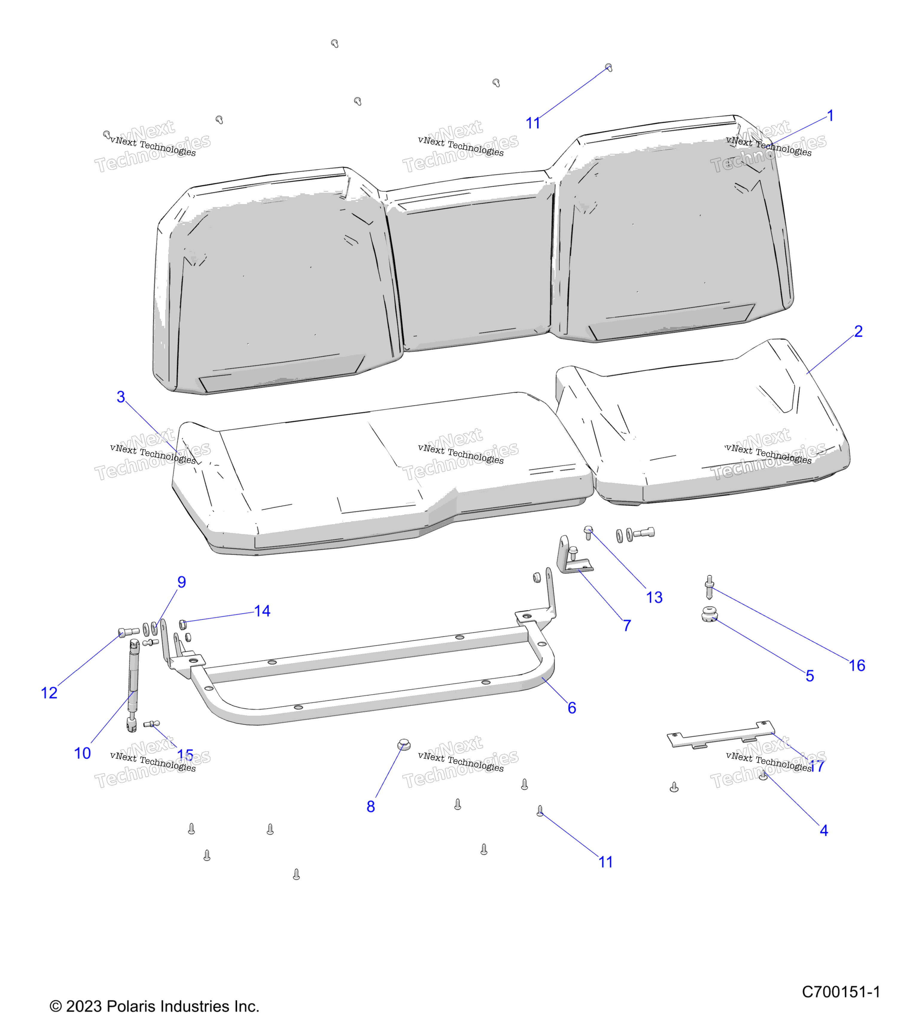 Кузов, сиденье Asm. Rear