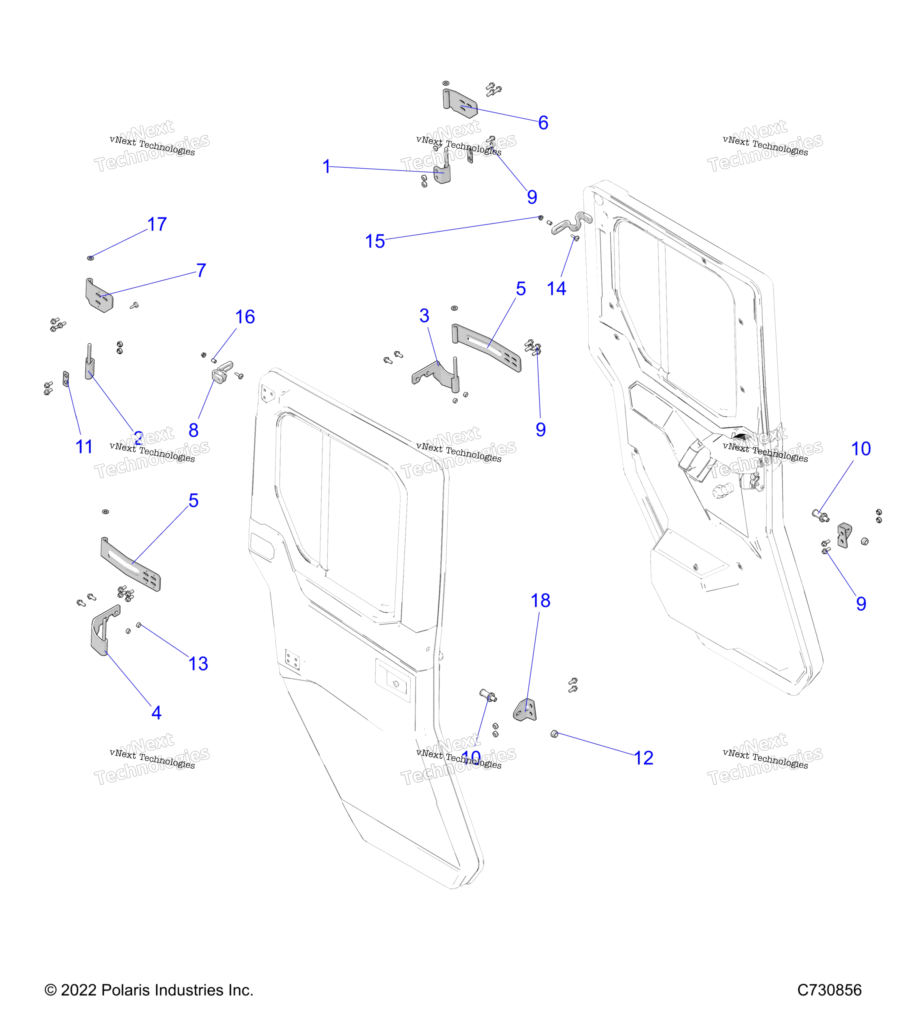 Body, Door, Rear, крепление