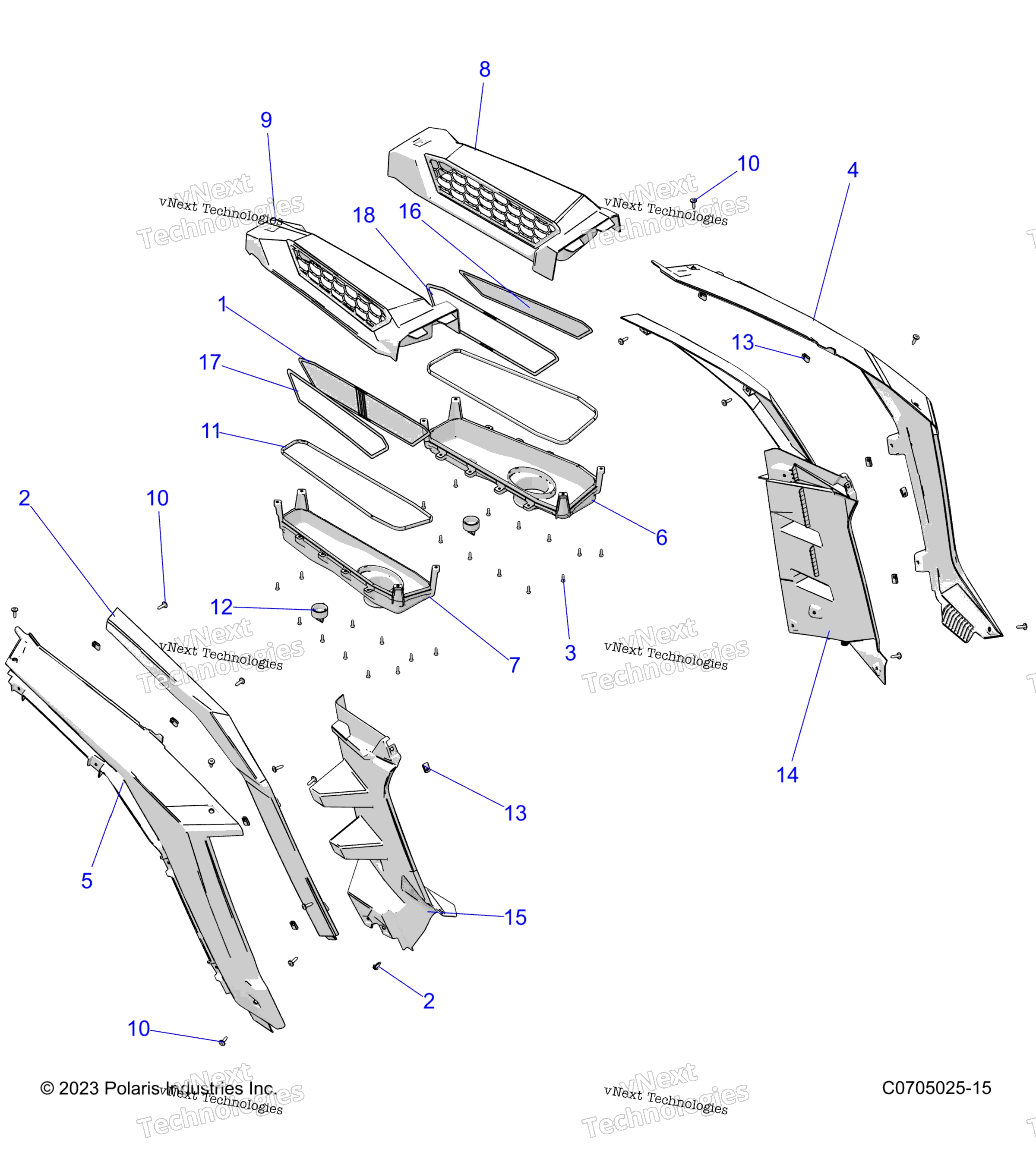Body, задний Fenders и Bezels
