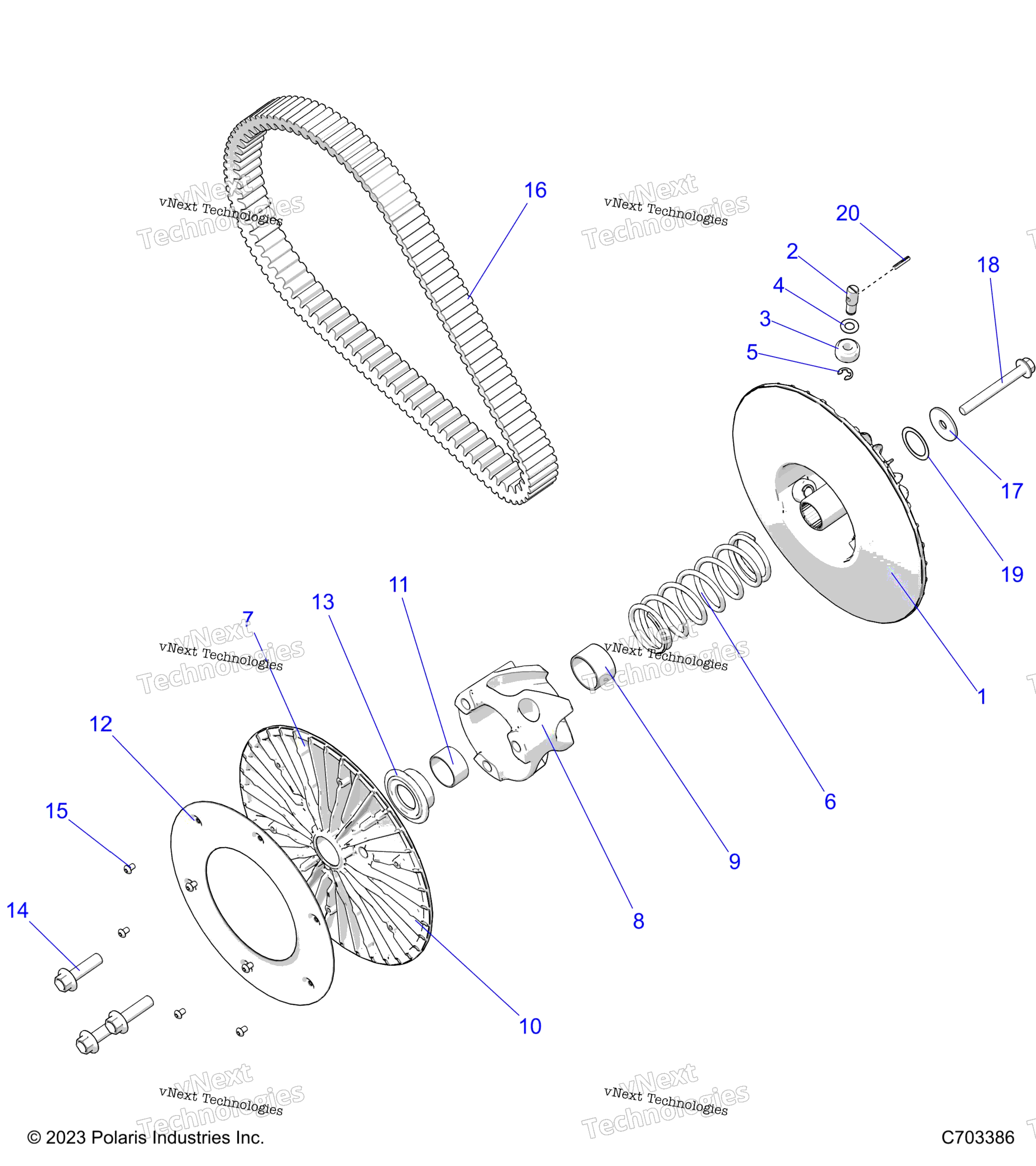 Привод Train, Secondary Clutch/Belt