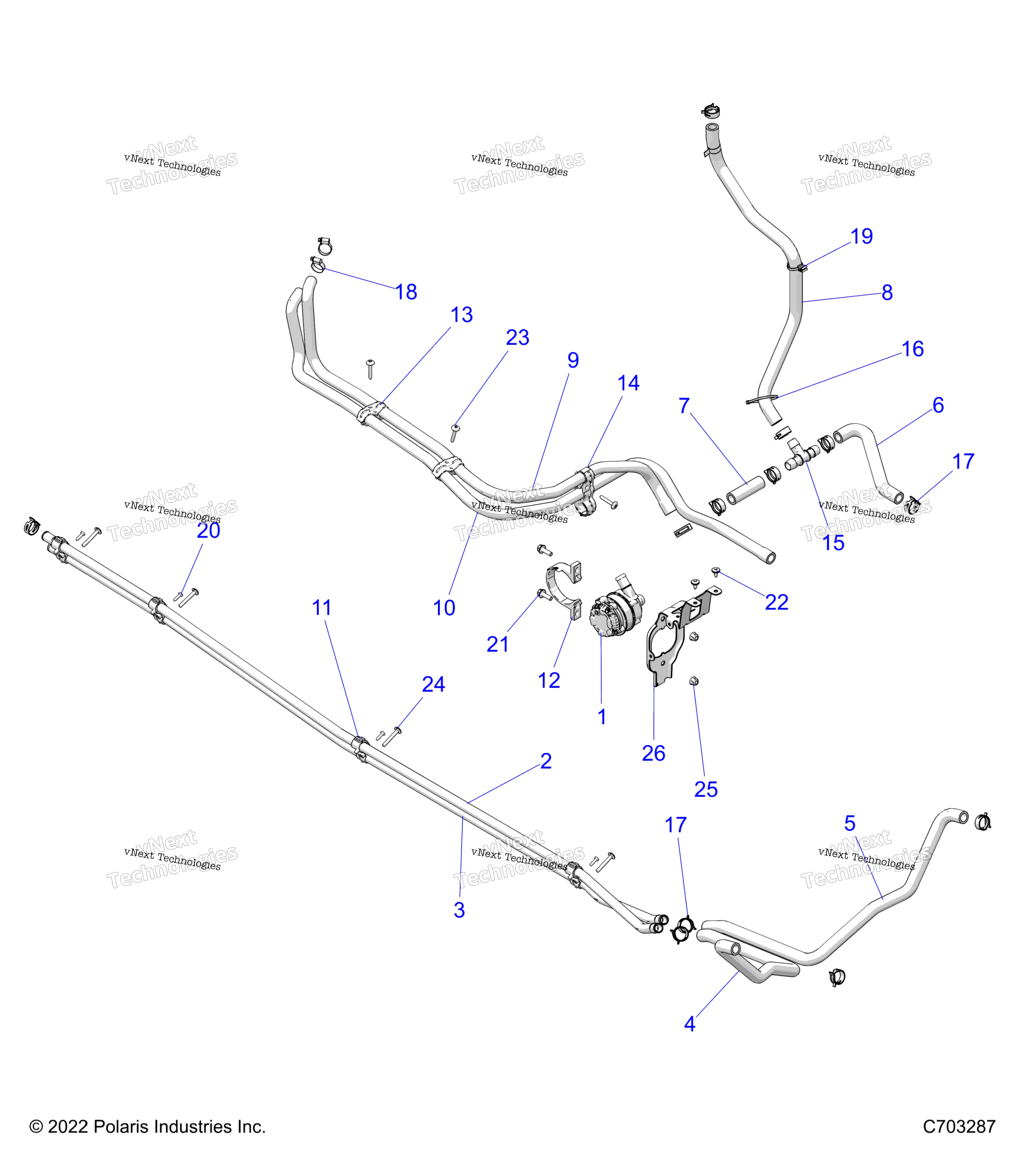 Двигатель, охлаждение Routing Manifold