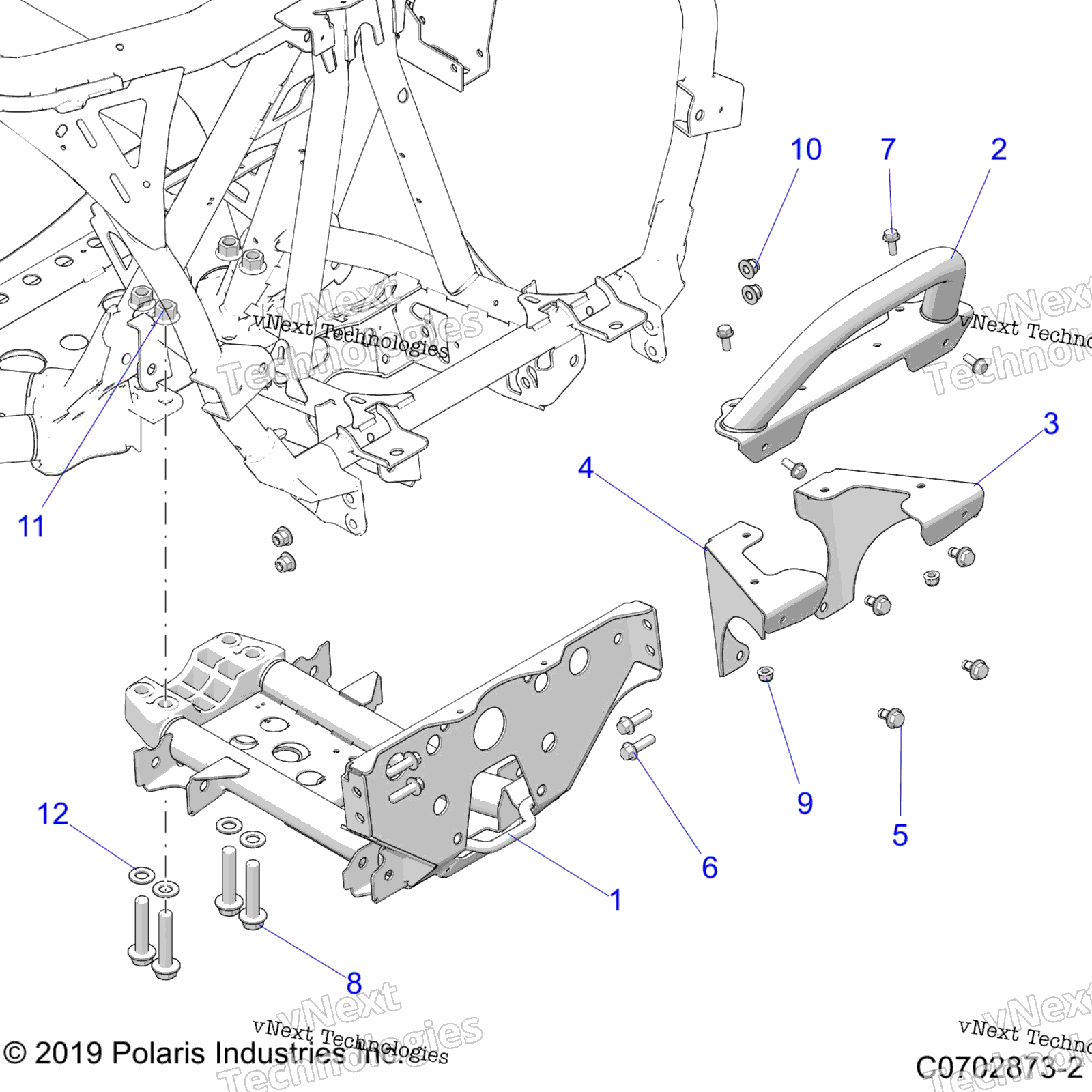 Chassis, Mounting, передний Gearcase