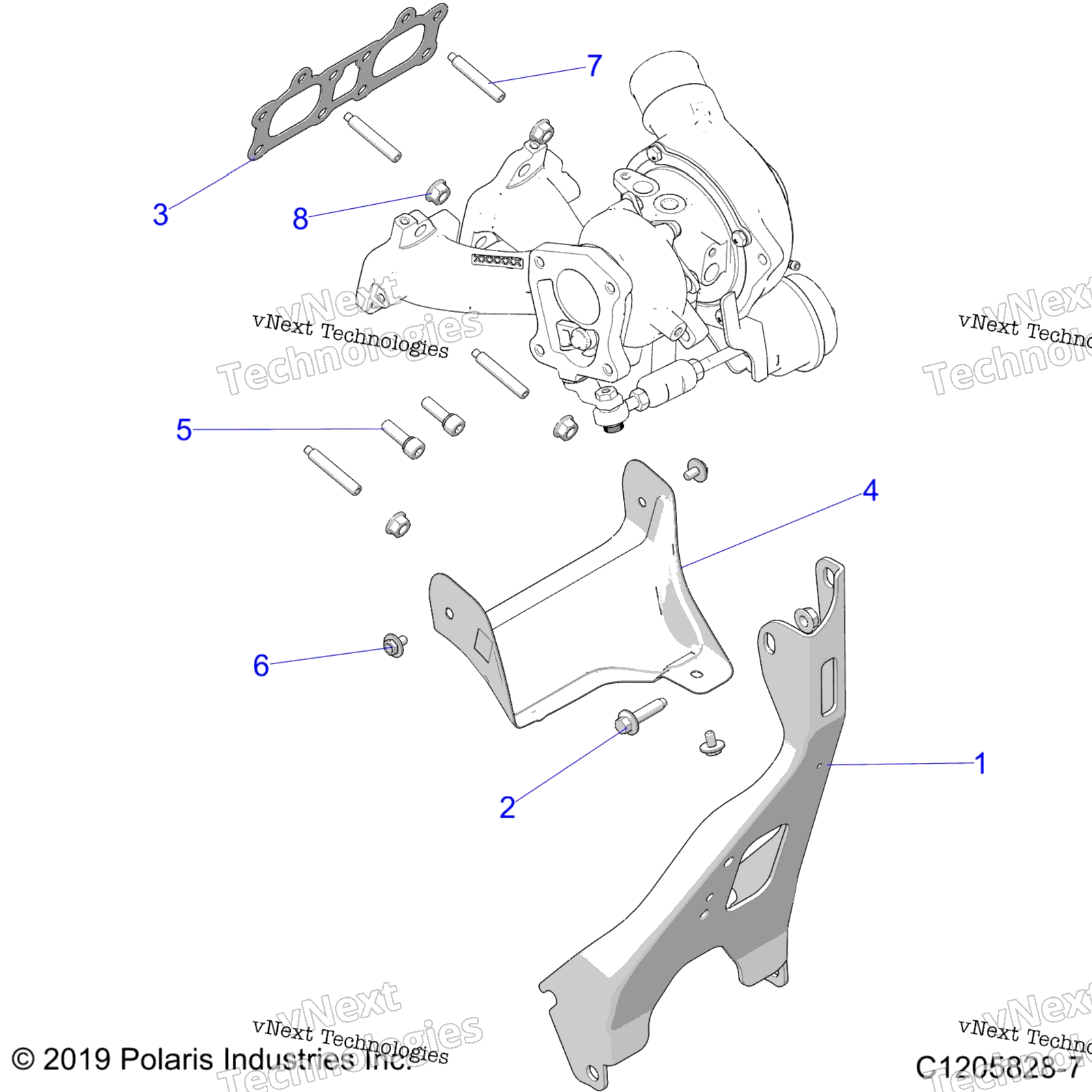 Engine, Turbo Charger крепление