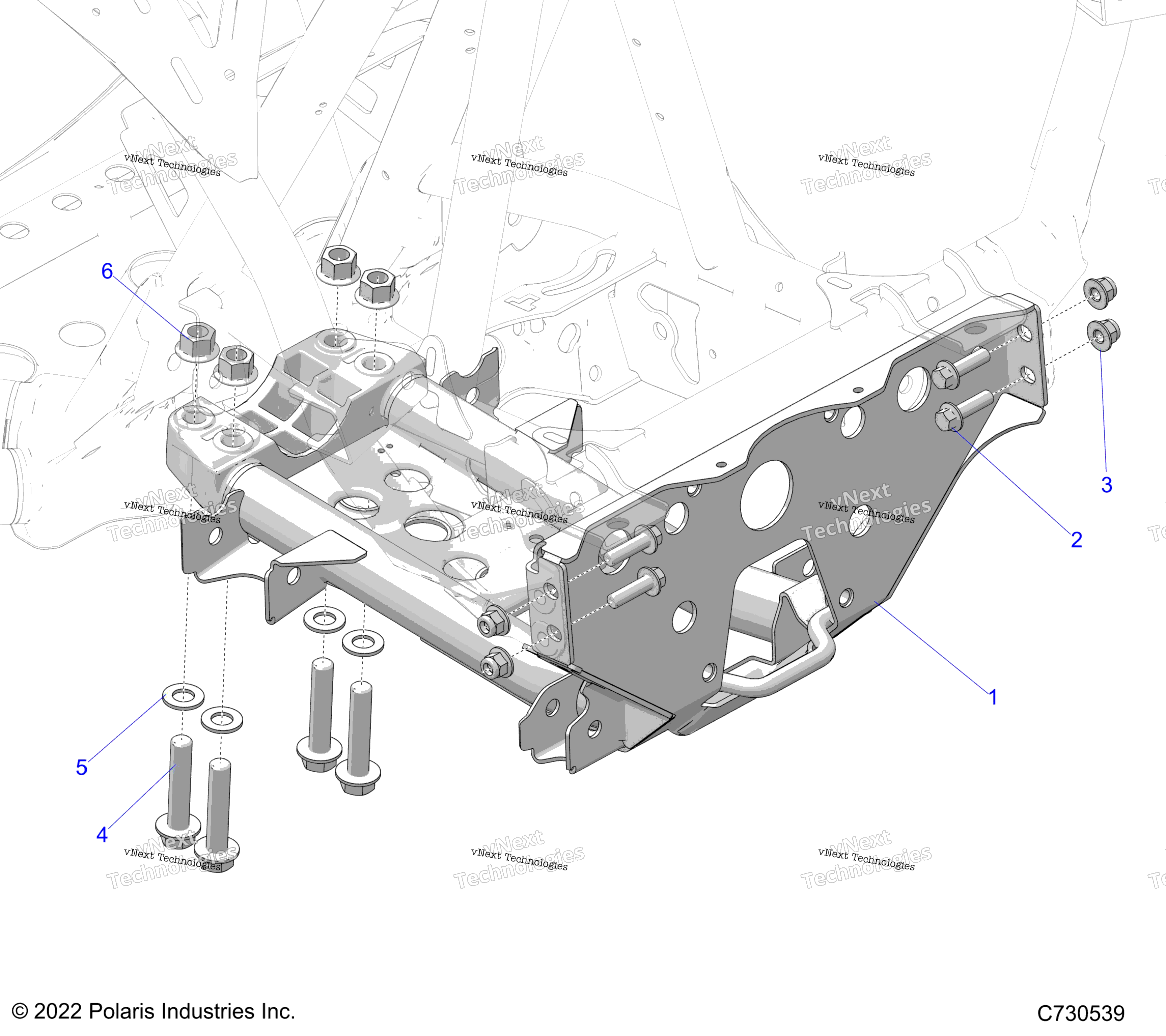 Chassis, Mounting, передний Gearcase