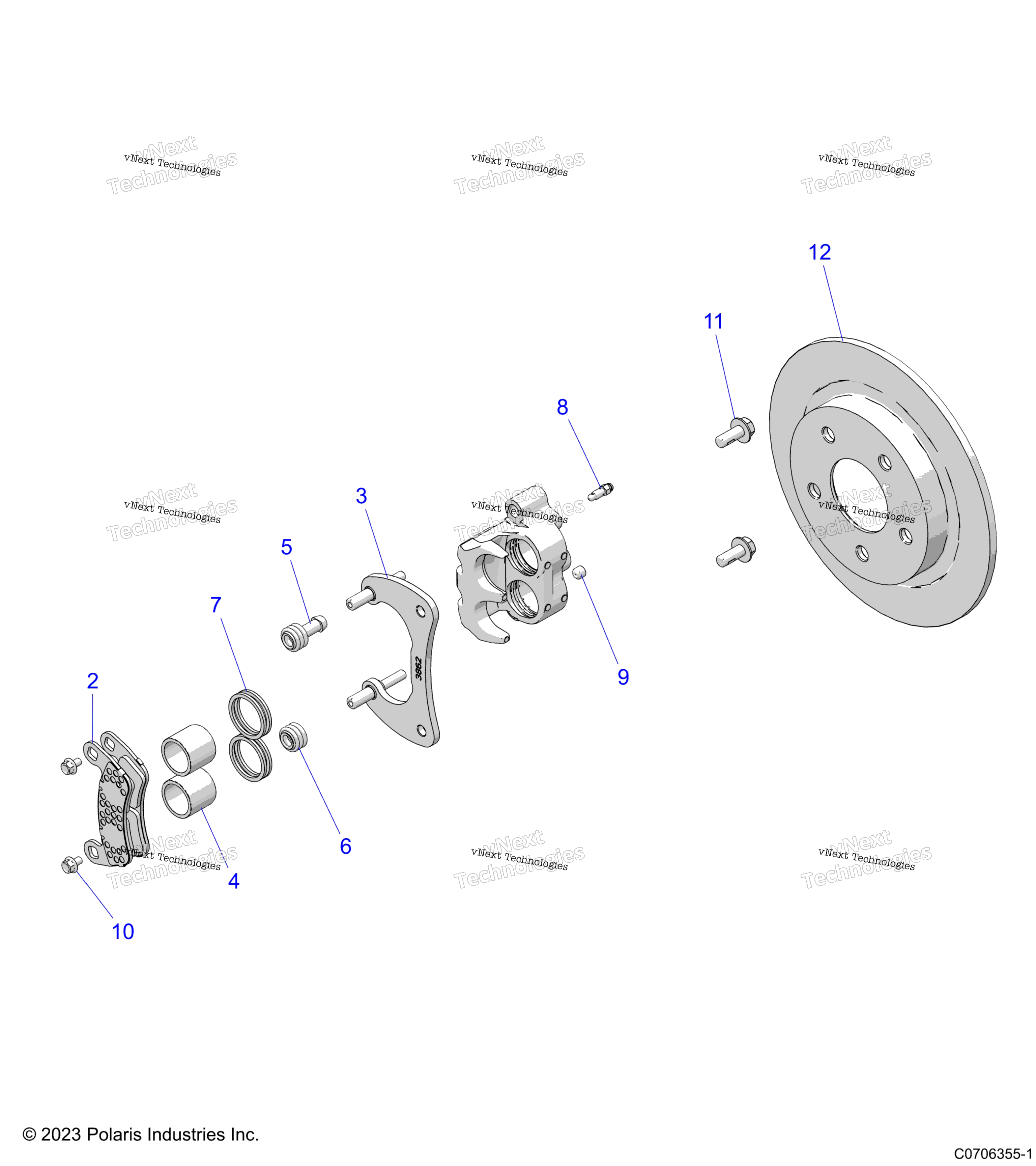 Brakes, Caliper, задний