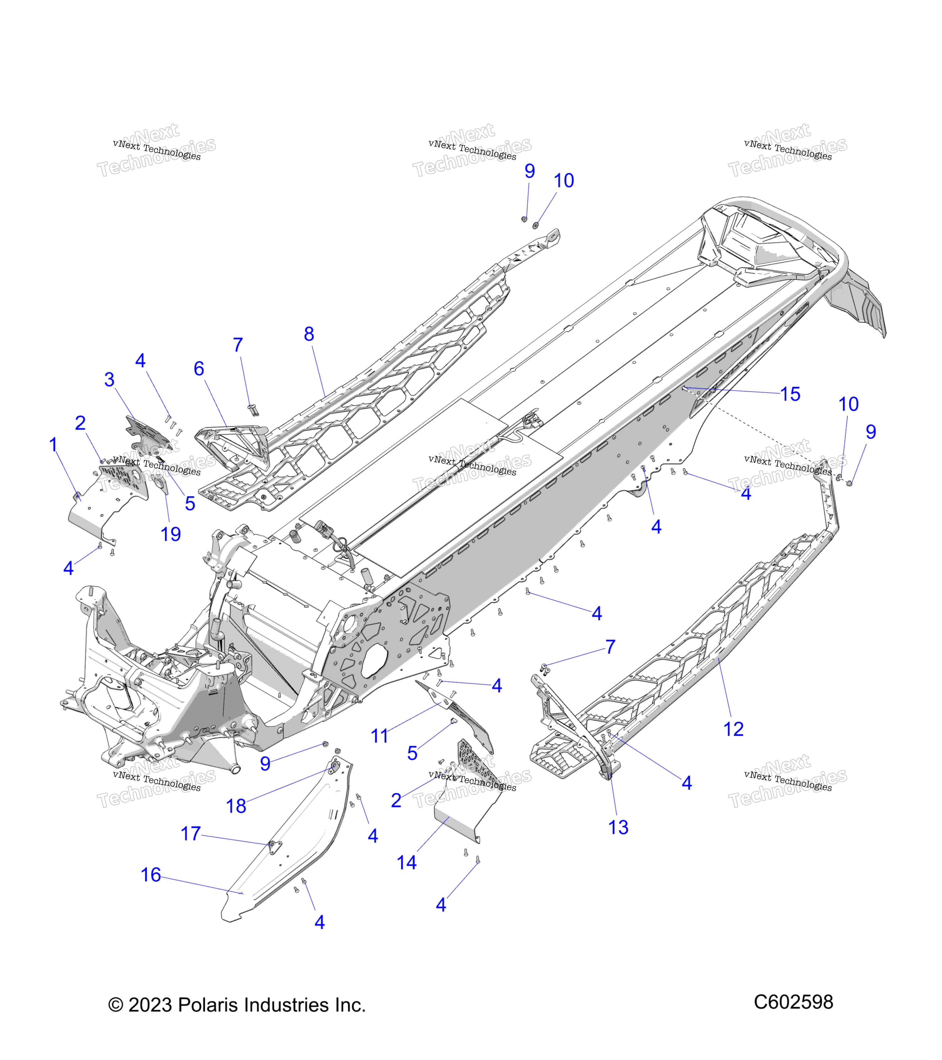 Chassis, сцепление Guard, Footrests, & Runningboards