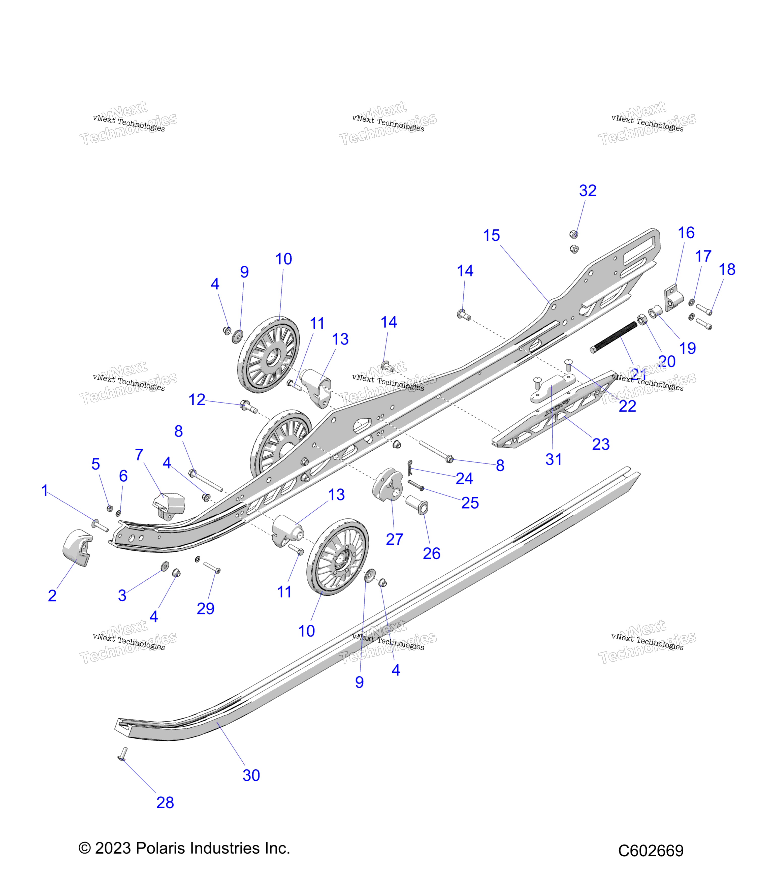 Suspension, Rail Beam Lh / Rh