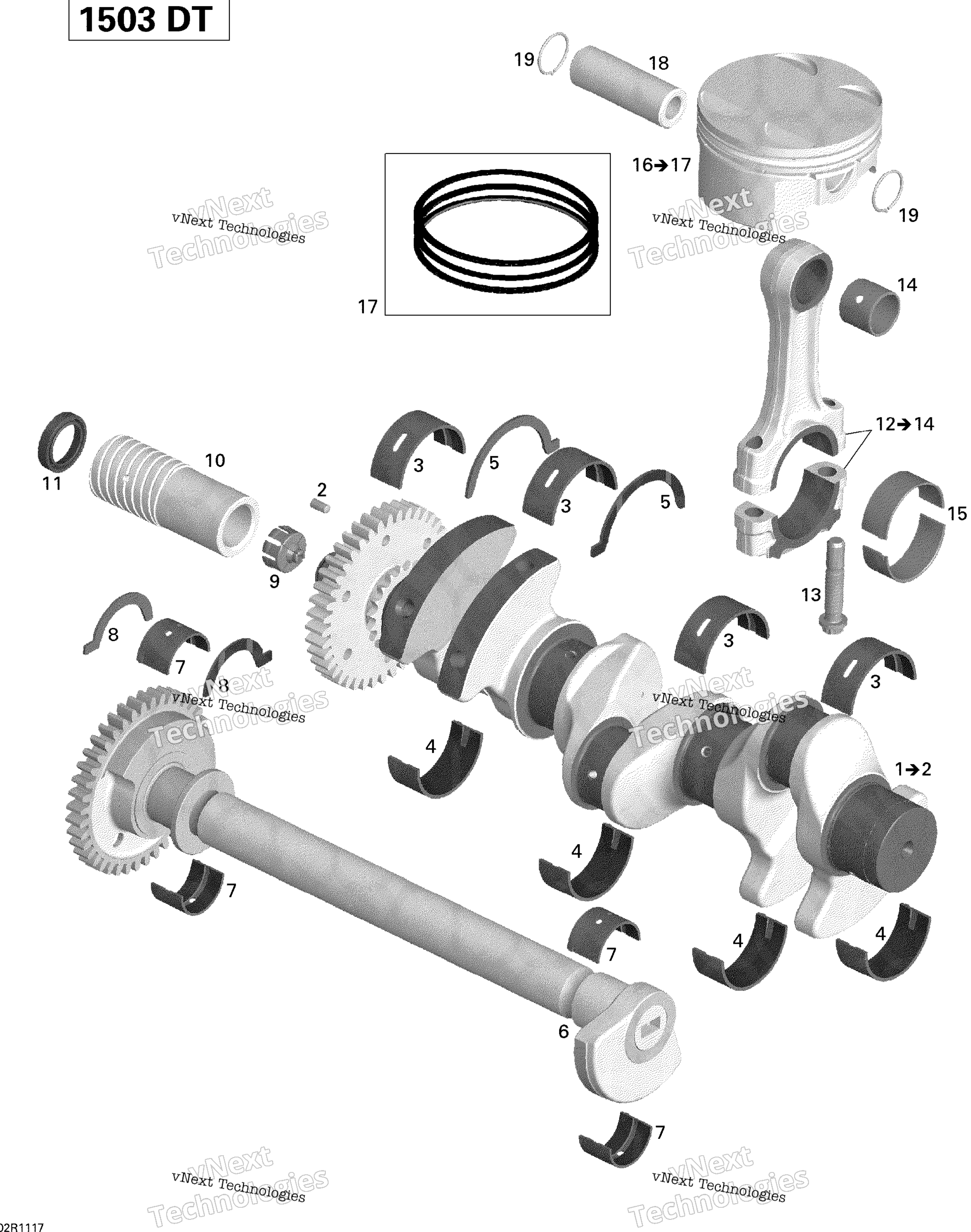 Crankshaft, Pistons и Balance Shaft