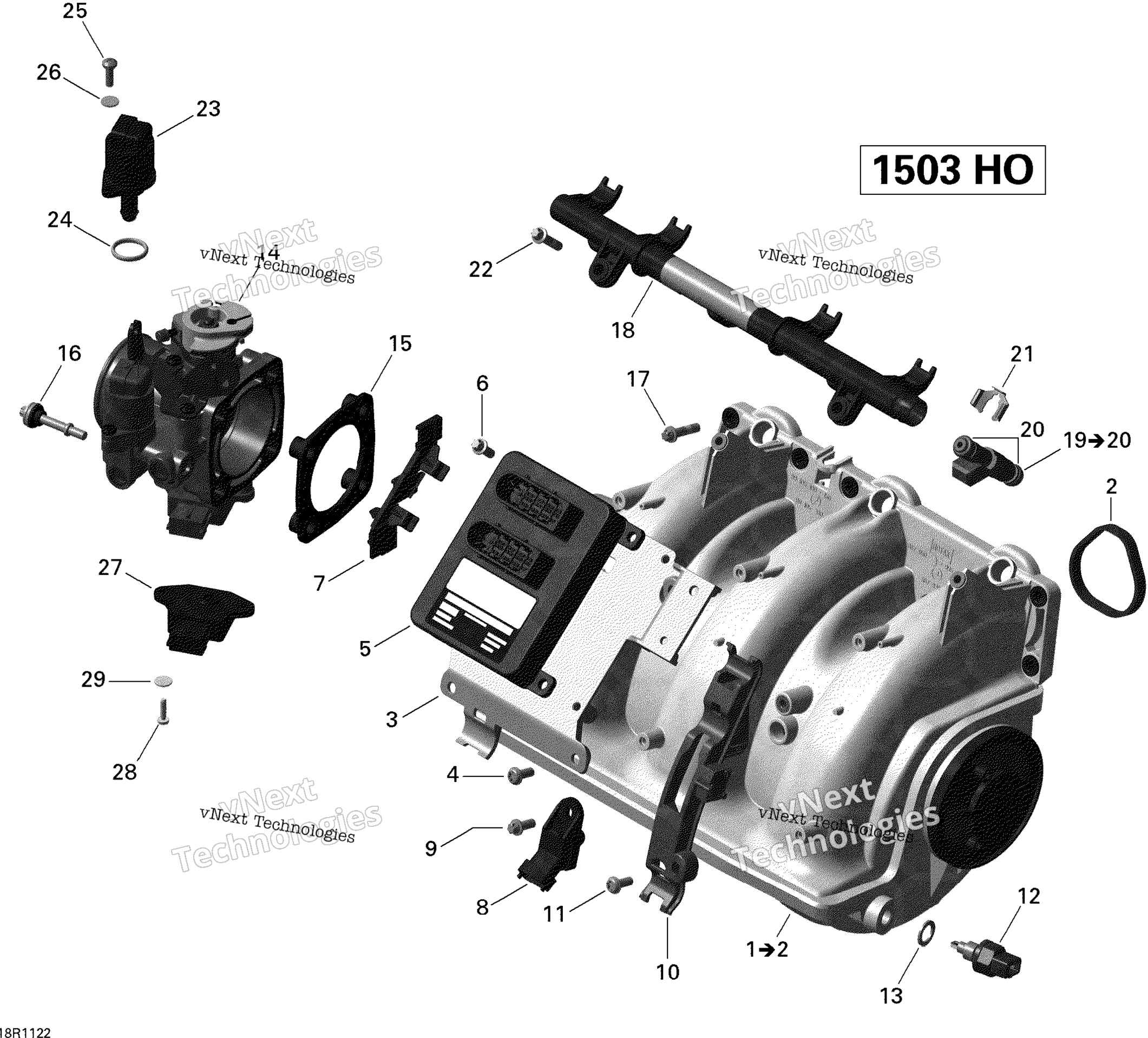 Воздушный впуск коллектор и Throttle кузов Rxp