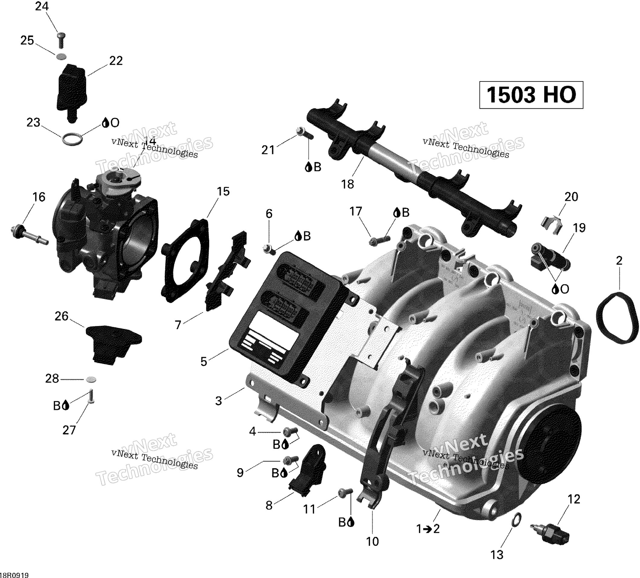 Воздушный впуск коллектор и Throttle кузов _V1