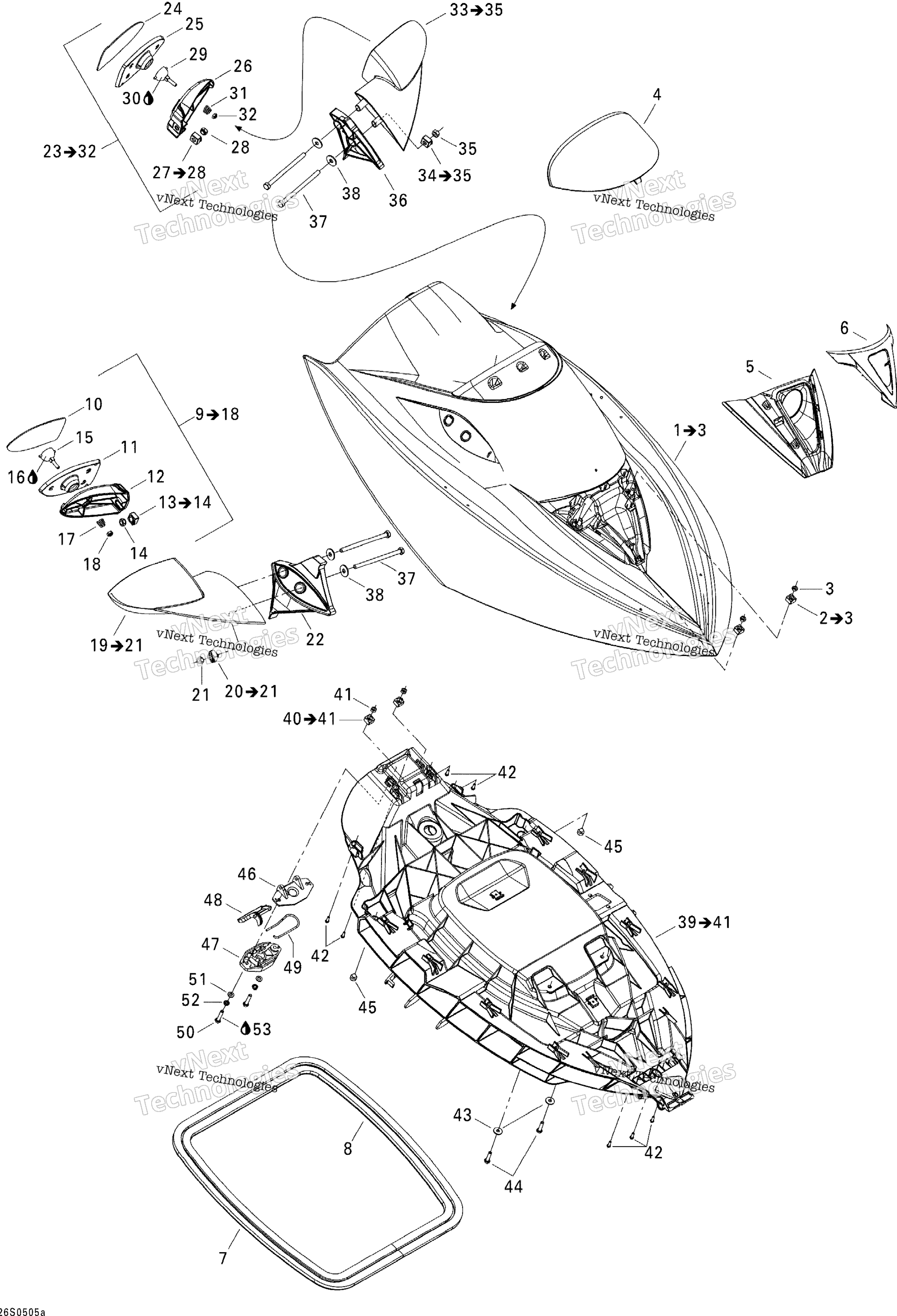 Передняя часть Storage Compartment 1 Std