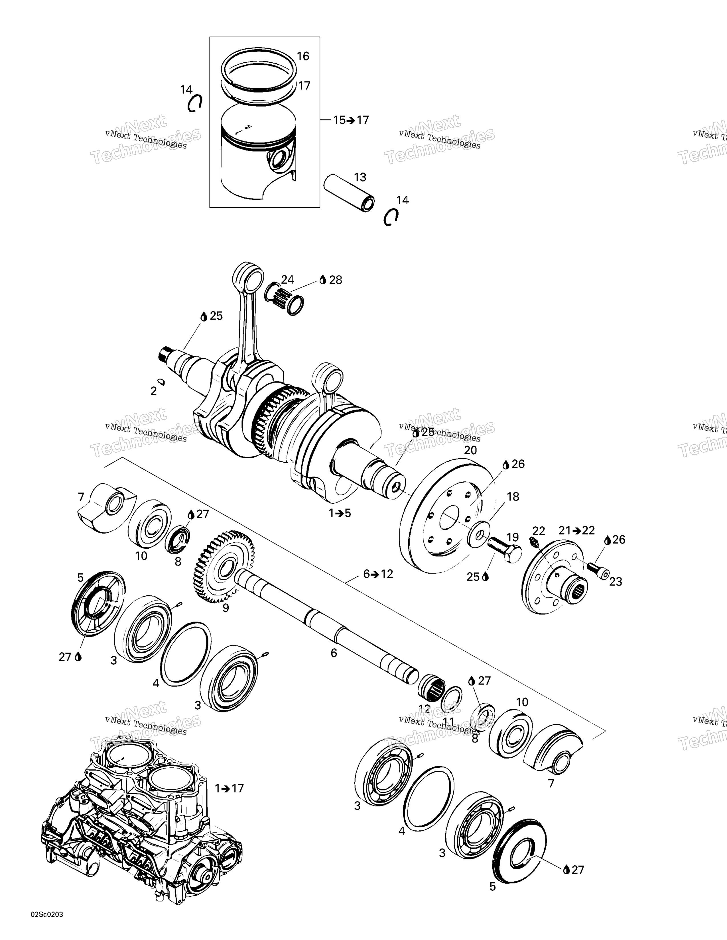 Коленчатый вал And Pistons