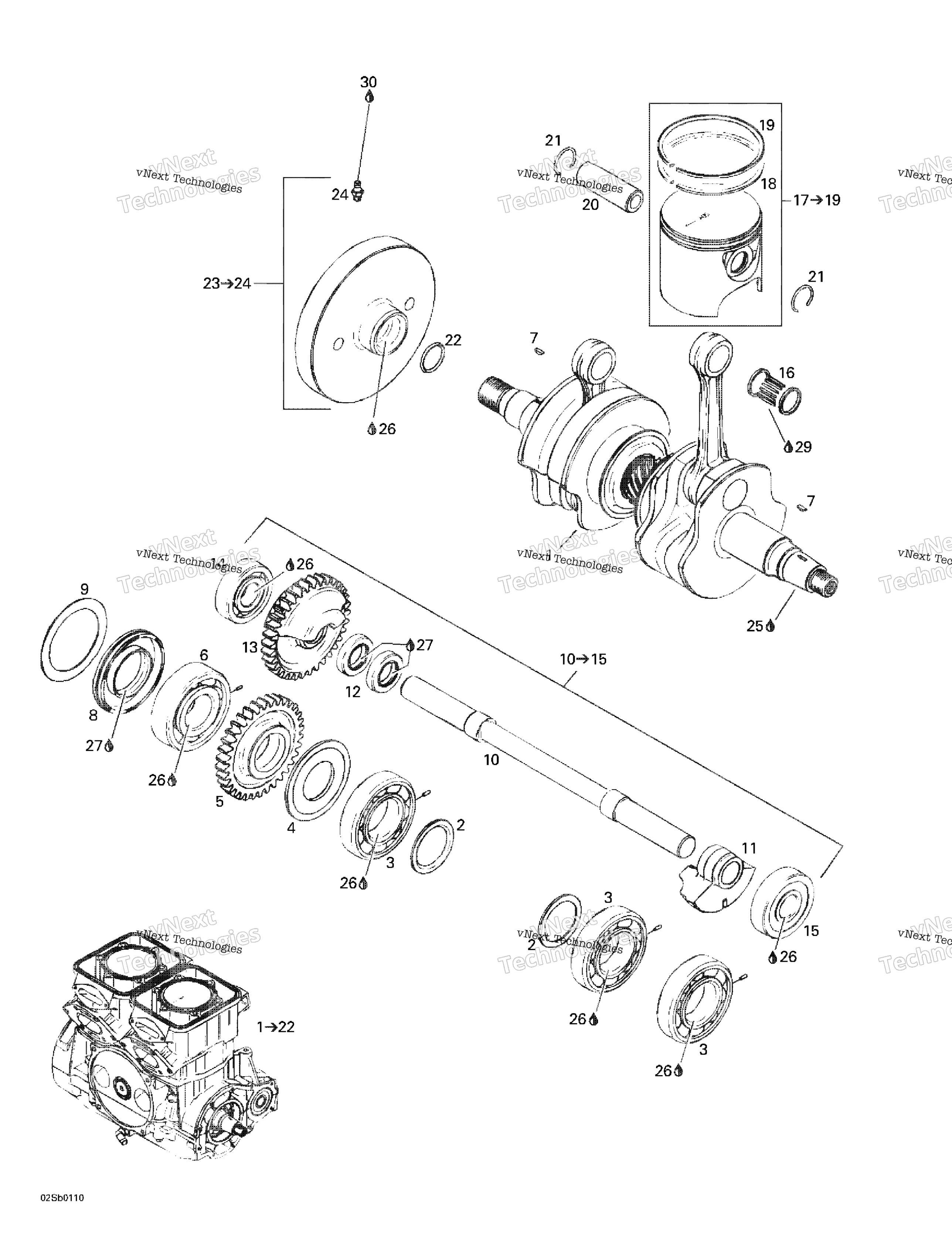 Коленчатый вал And Pistons