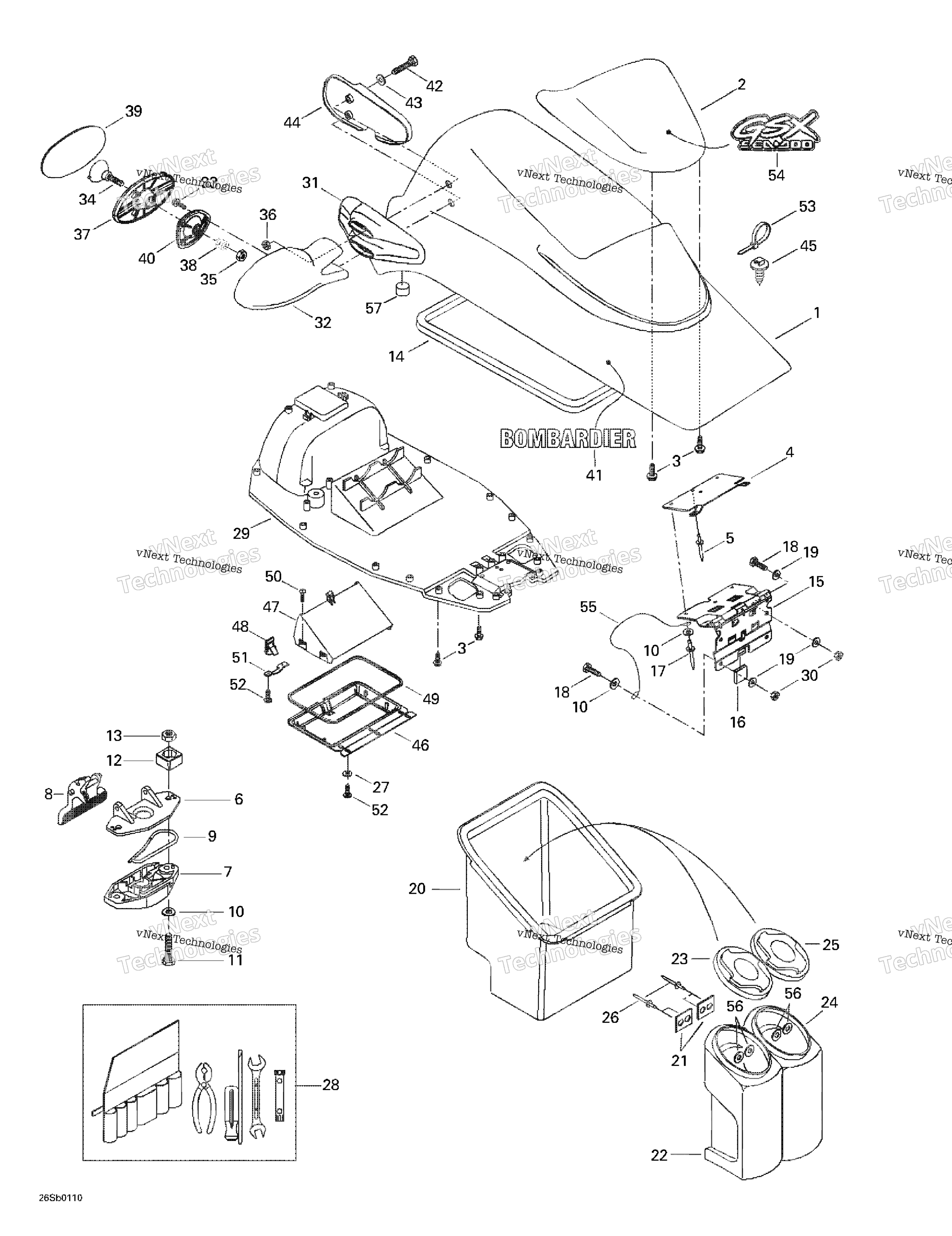 Передняя часть Storage Compartment