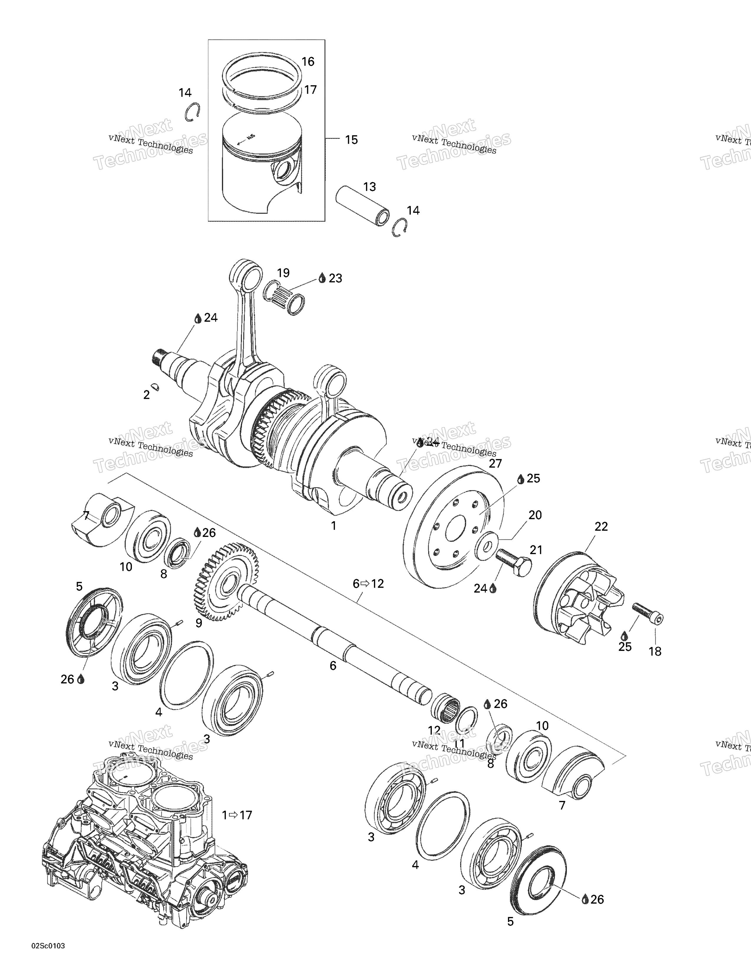 Коленчатый вал And Pistons