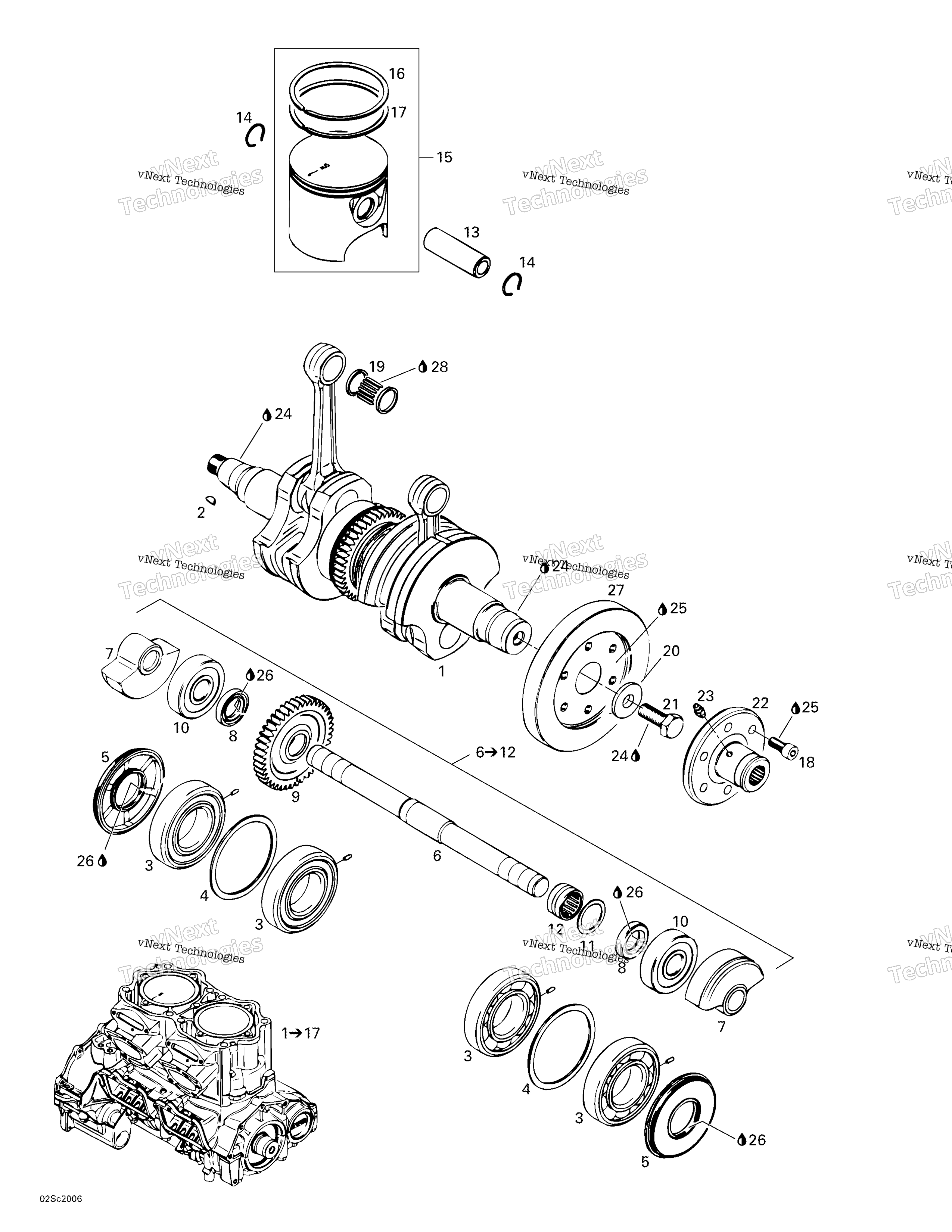 Коленчатый вал And Pistons