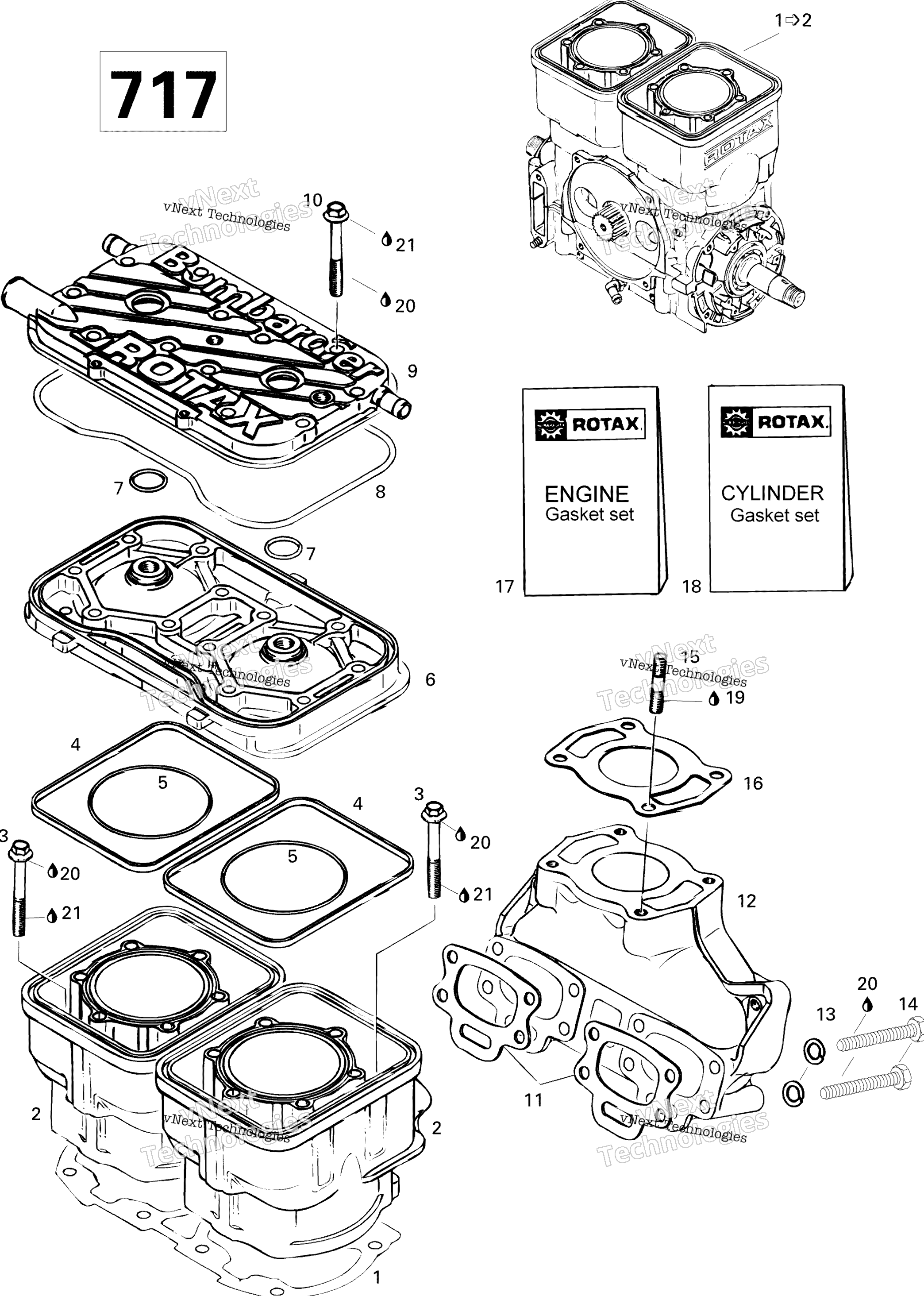Цилиндр And Exhaust Manifold 717