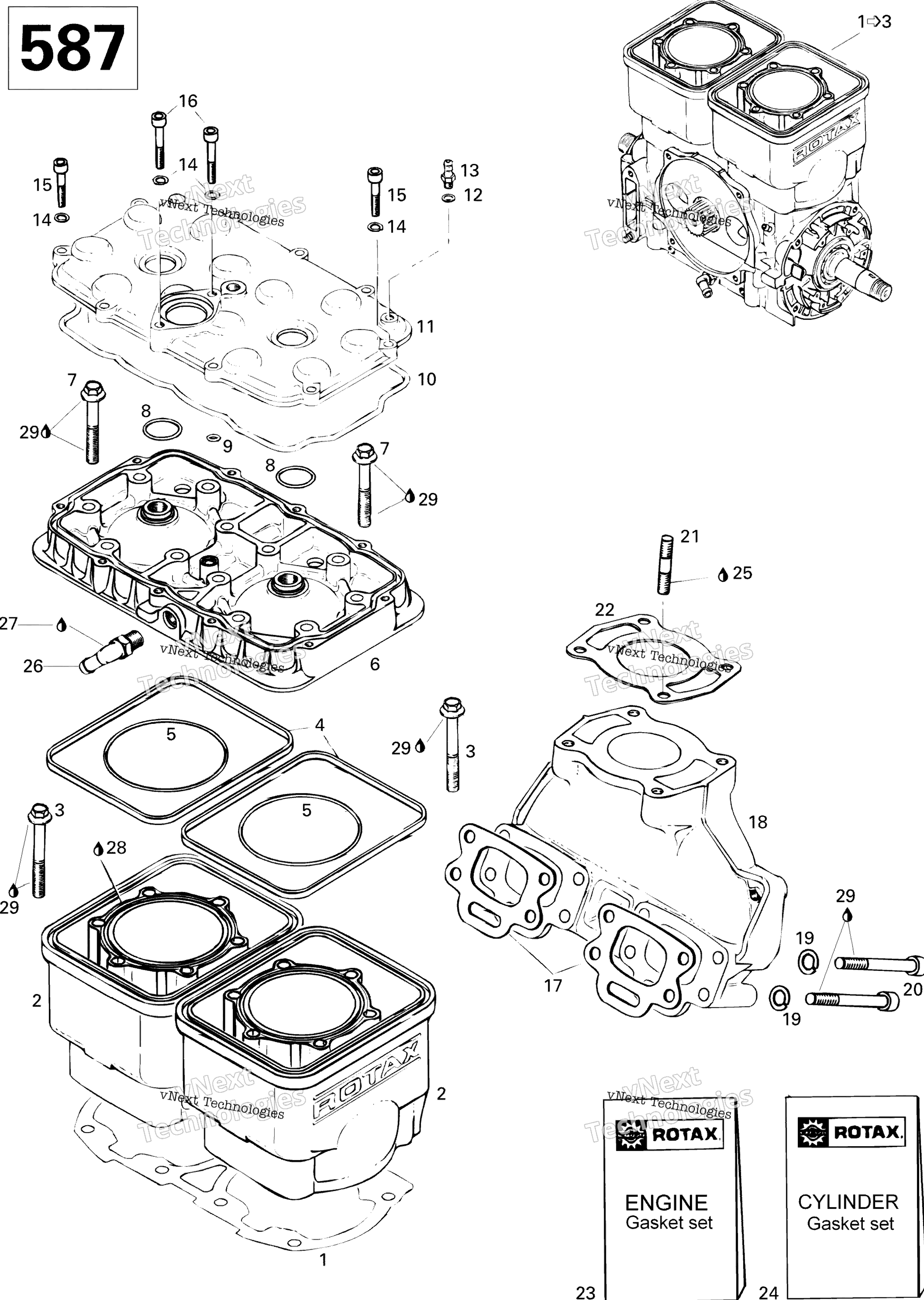 Цилиндр And Exhaust Manifold 587