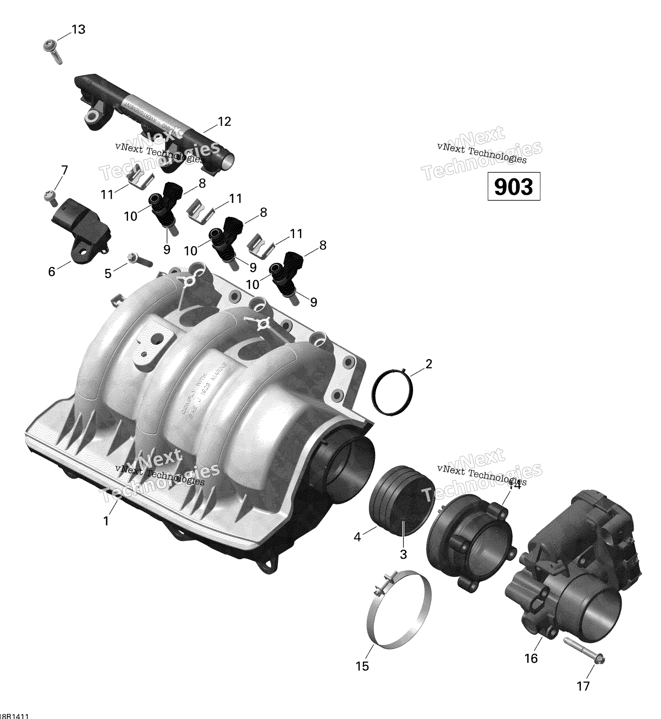 Воздушный впуск коллектор и Throttle кузов