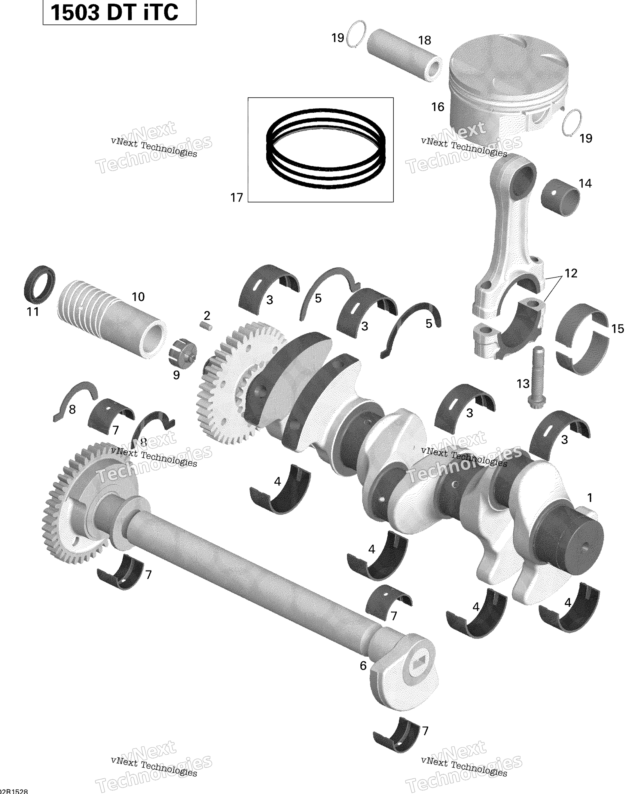 Crankshaft, Pistons и Balance Shaft