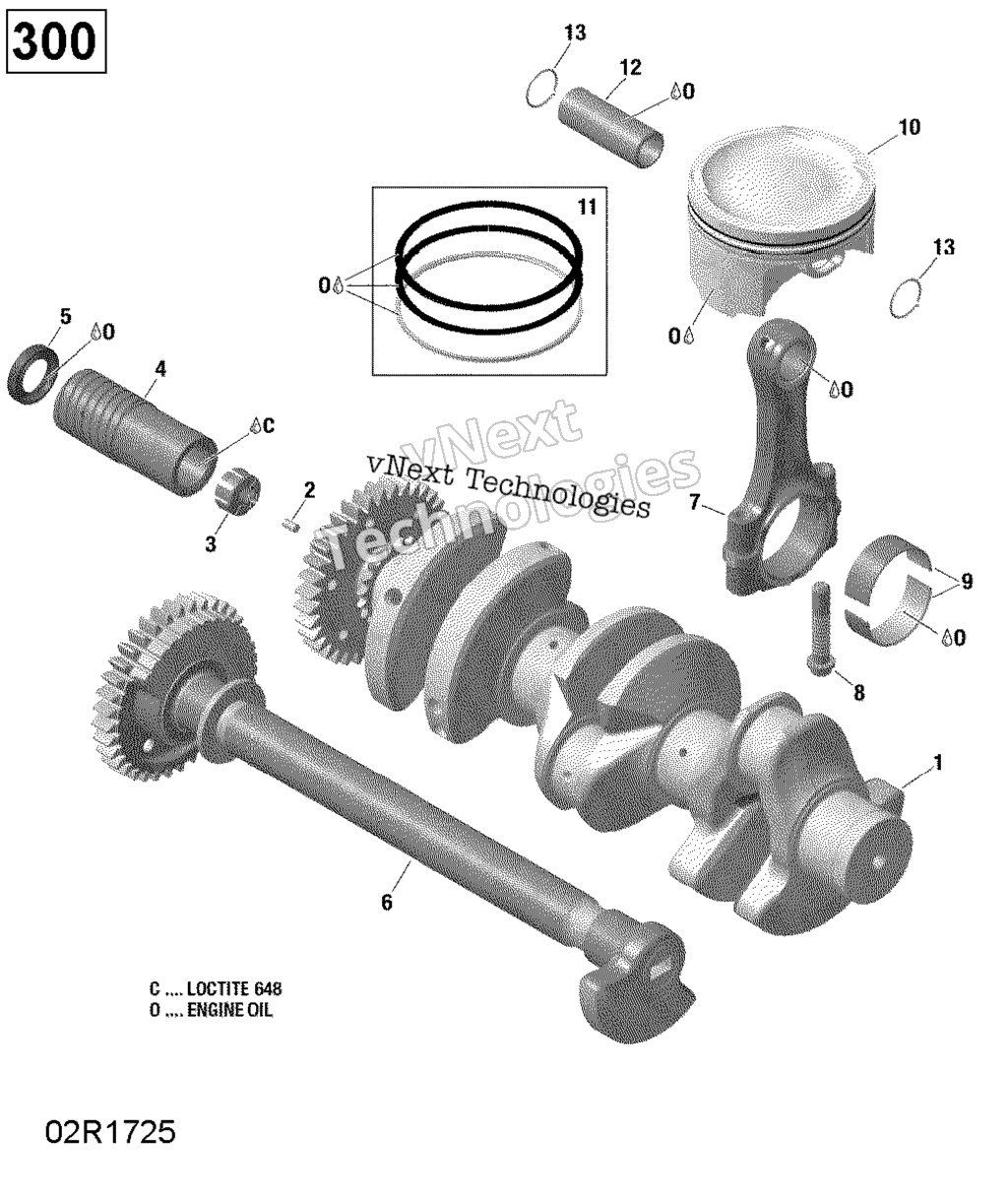 Crankshaft, Pistons и Balance Shaft 300