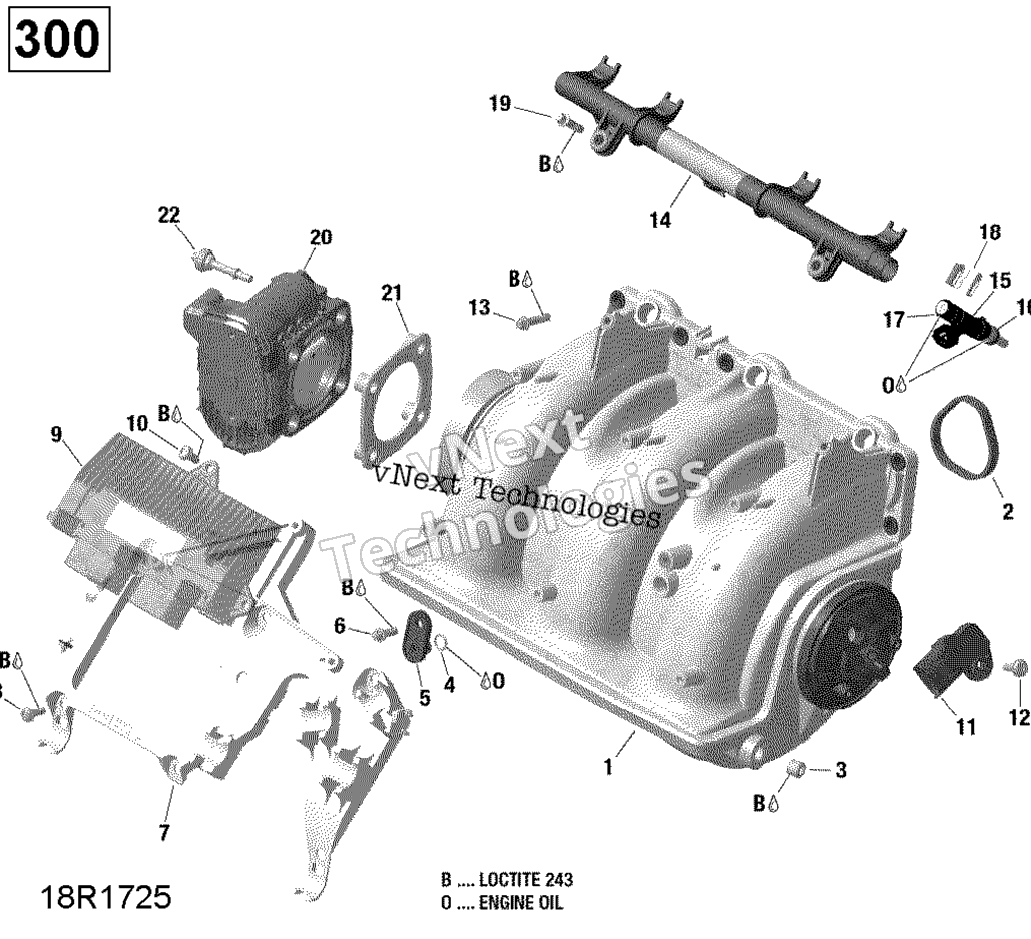 Воздушный впуск коллектор и Throttle кузов 300