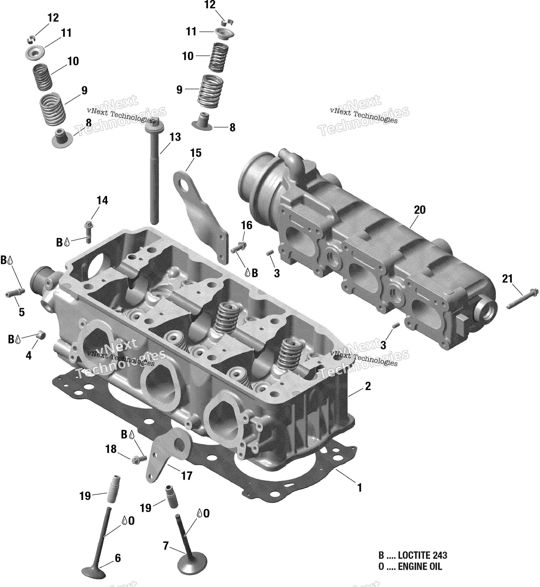 Цилиндр Head And Exhaust Manifold