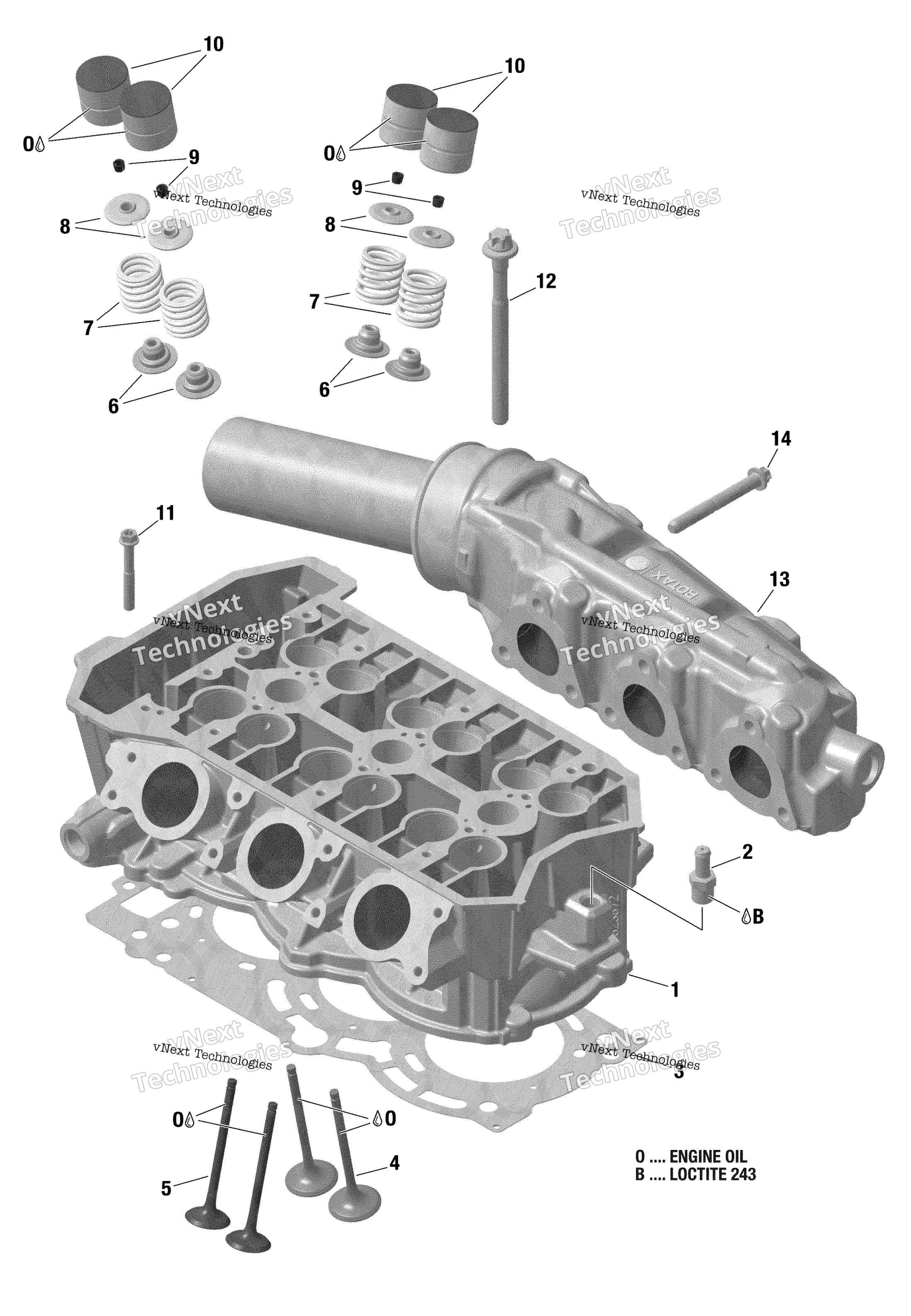 Цилиндр Head And Exhaust Manifold - 903