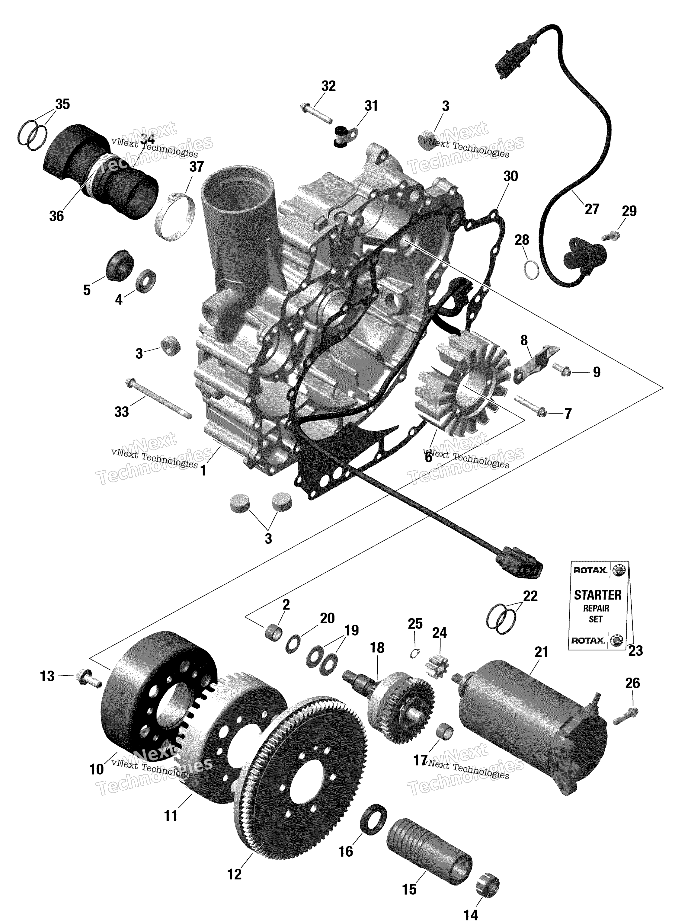 Rotax Magneto и Electric Starter Without Idf