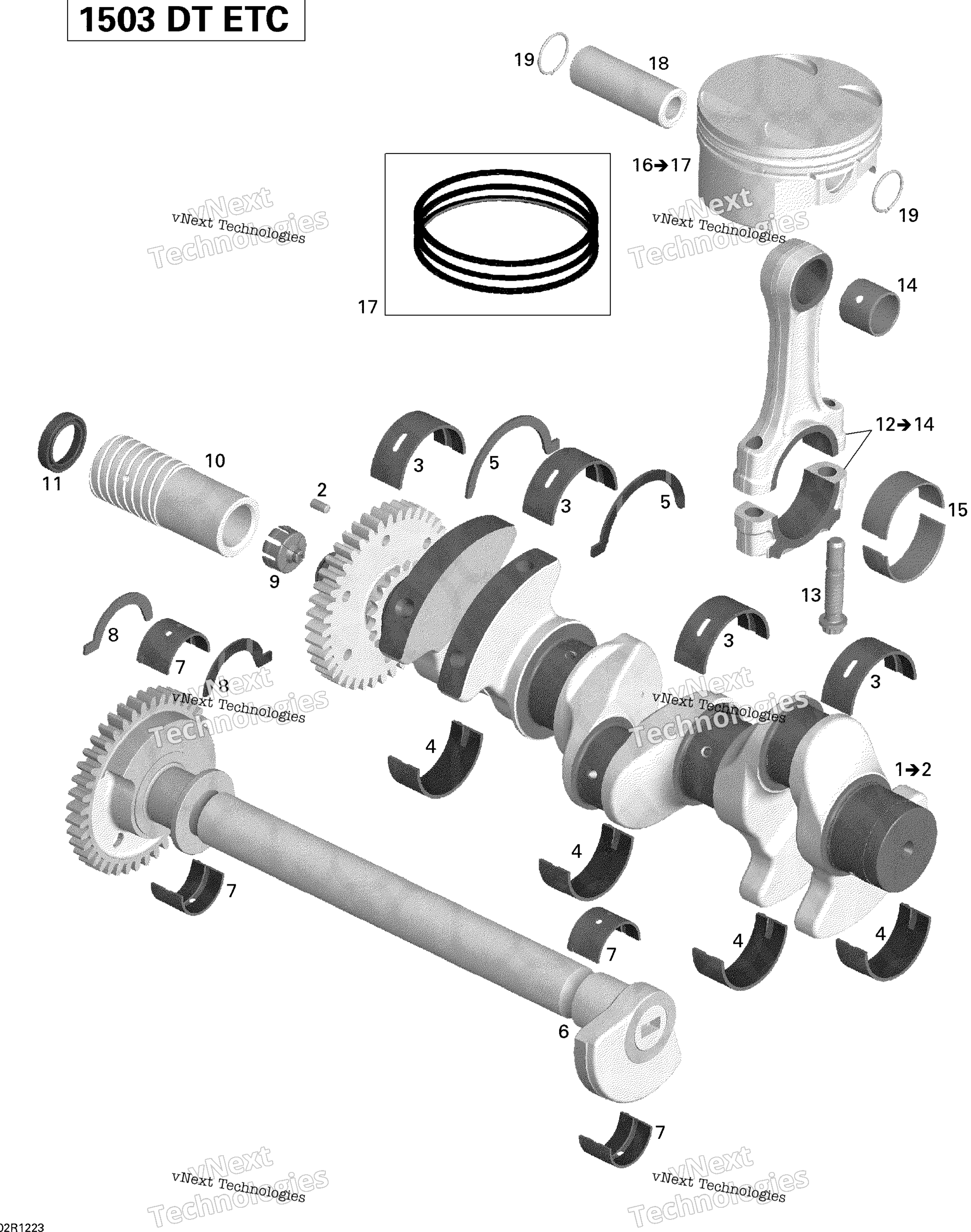 Crankshaft, Pistons и Balance Shaft