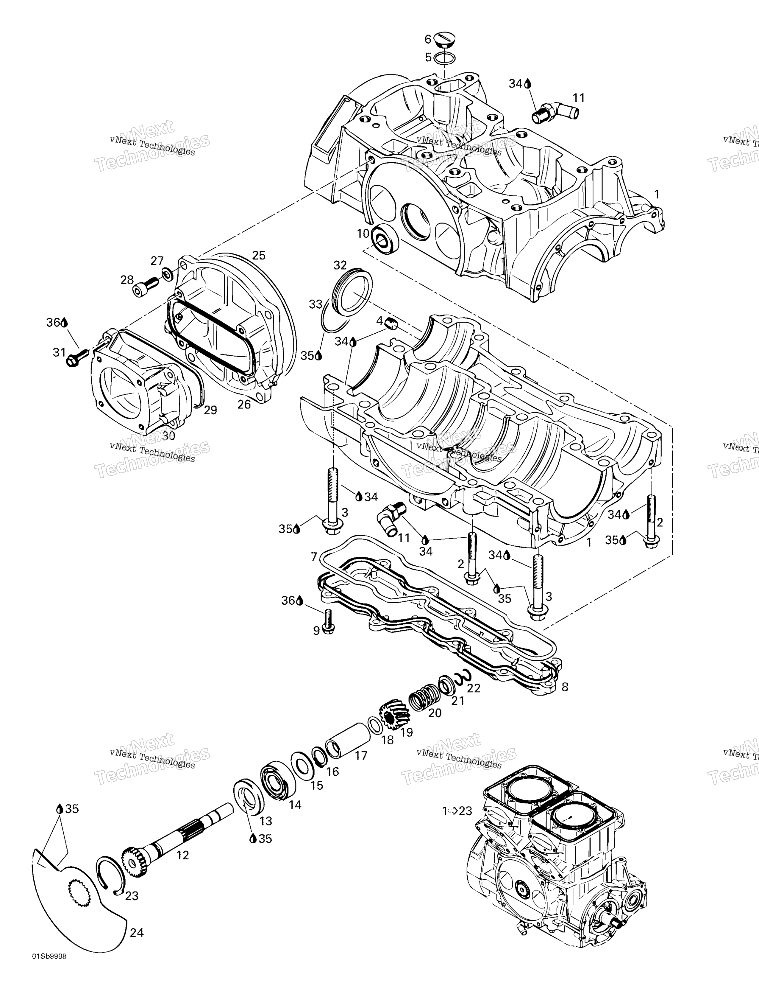 Crankcase, Rotary клапан