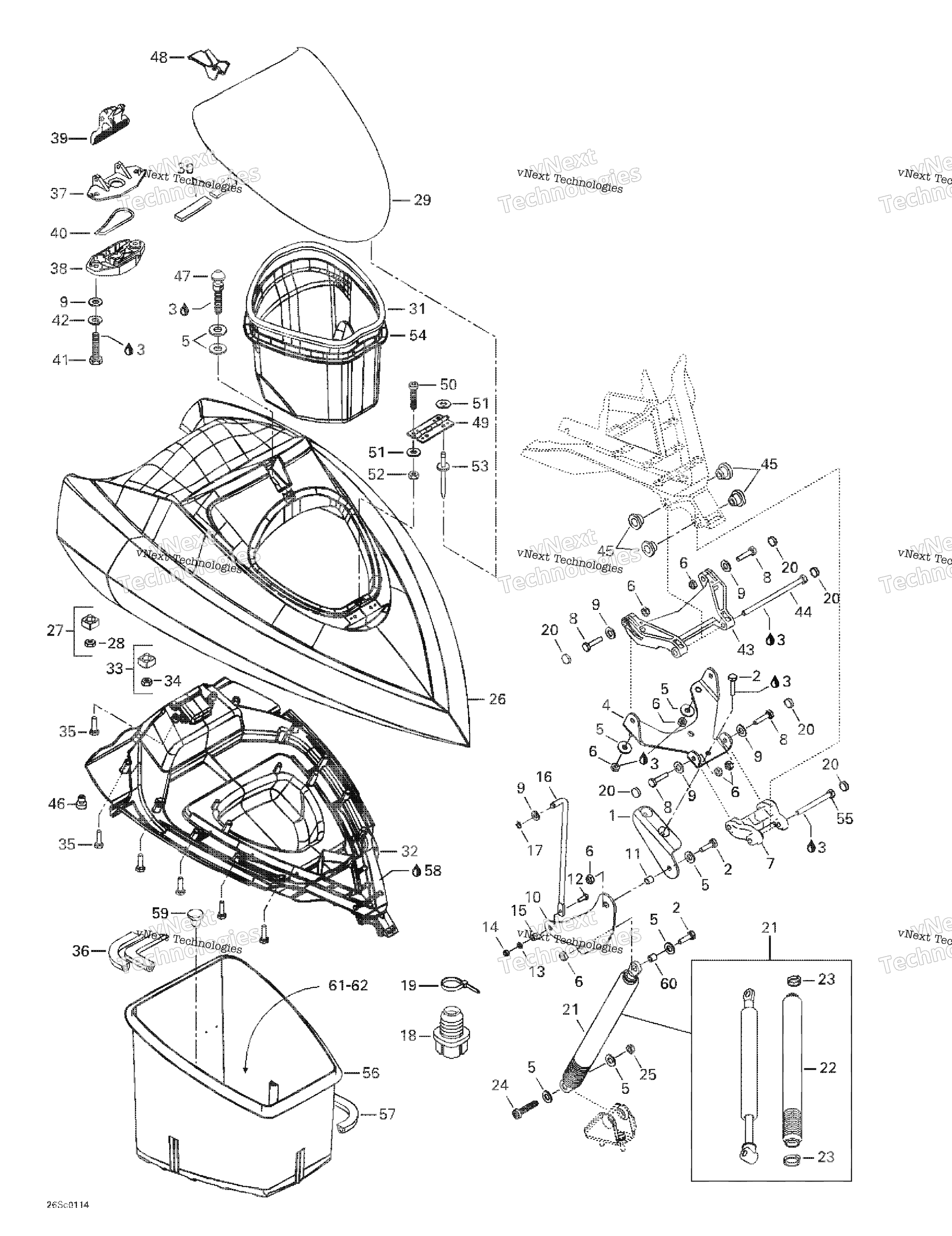 Передняя часть Storage Compartment