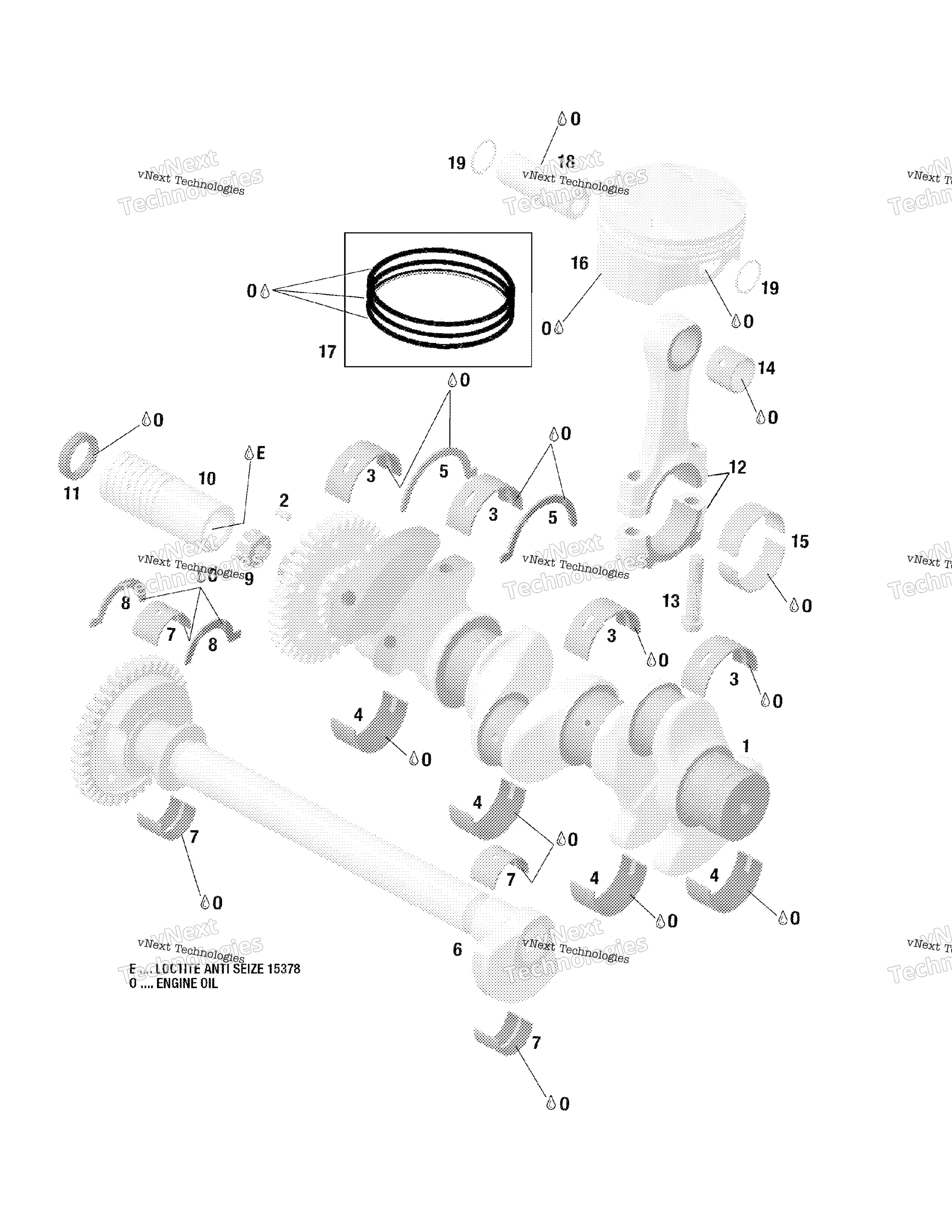 Crankshaft, Pistons и Balance Shaft