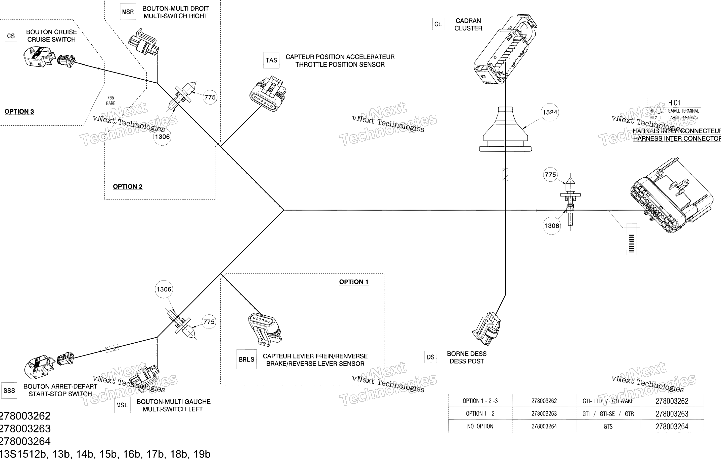 Жгут проводов - Steering Harness - 278003262-263-264 (Refer To Electrical System For Model)