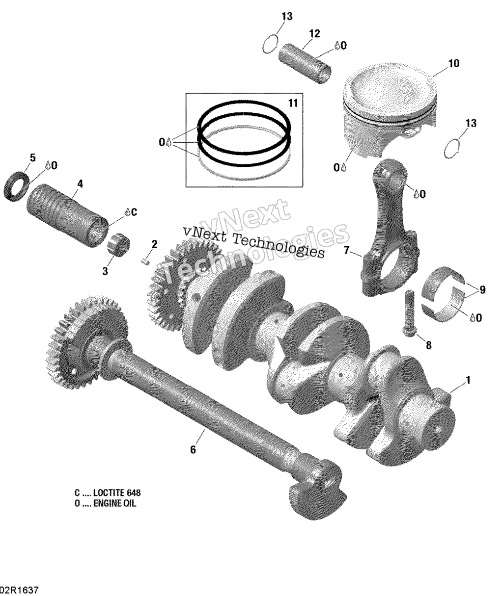 Crankshaft, Pistons и Balance Shaft 300