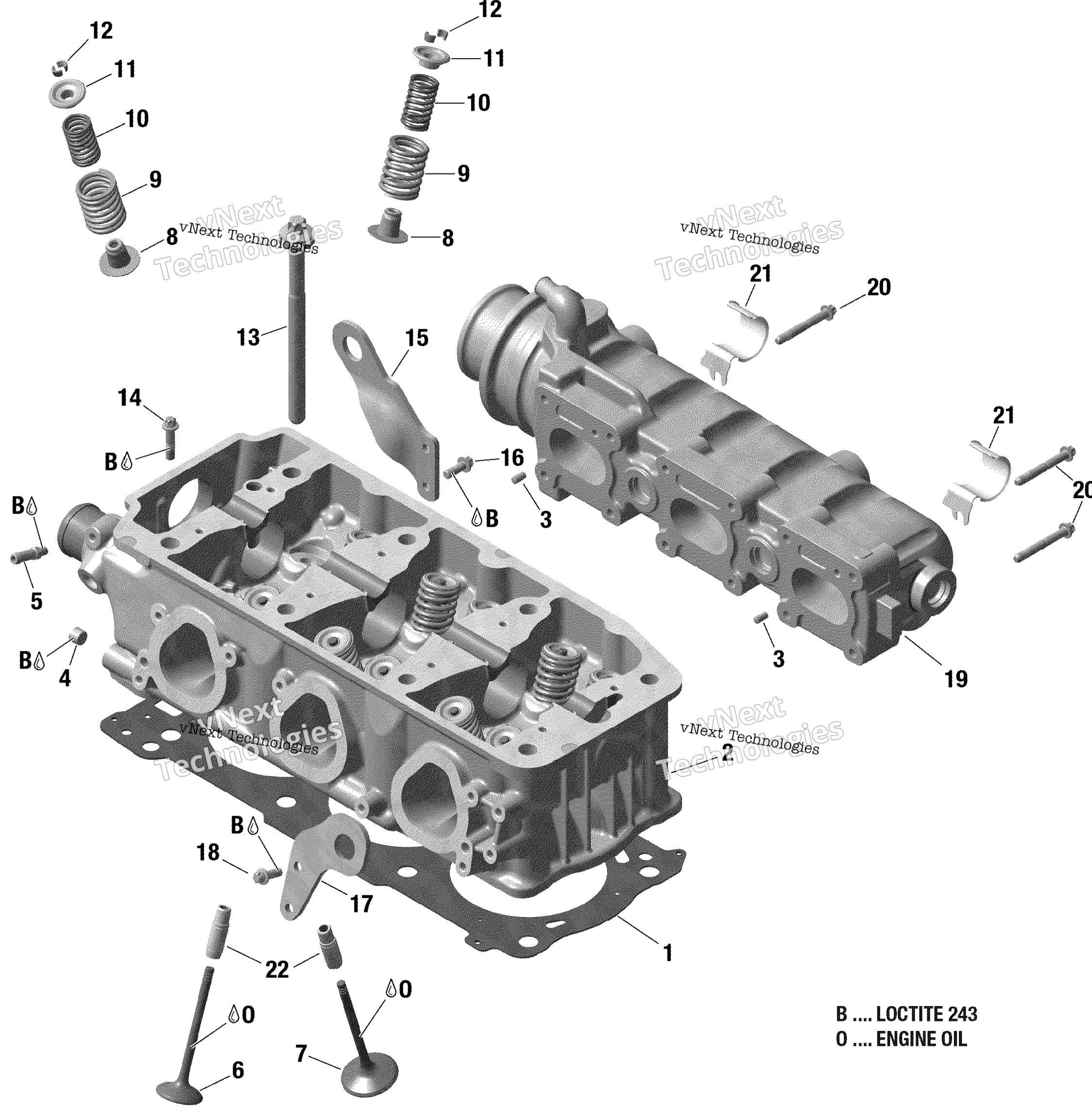 Цилиндр Head And Exhaust Manifold