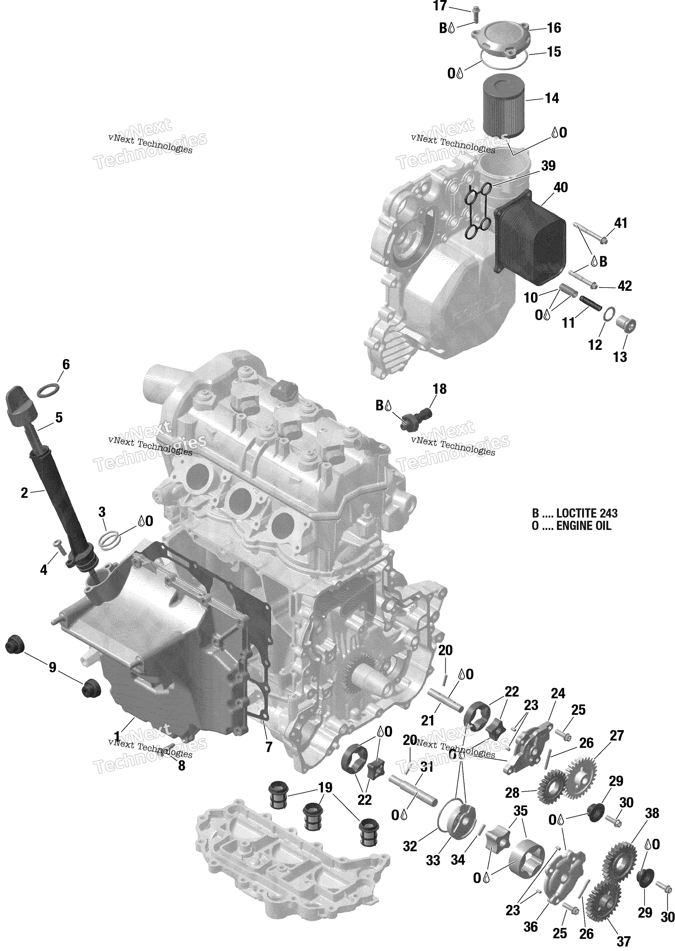 Rotax двигатель Lubrication 903 / Built Up To Nov 5 2020