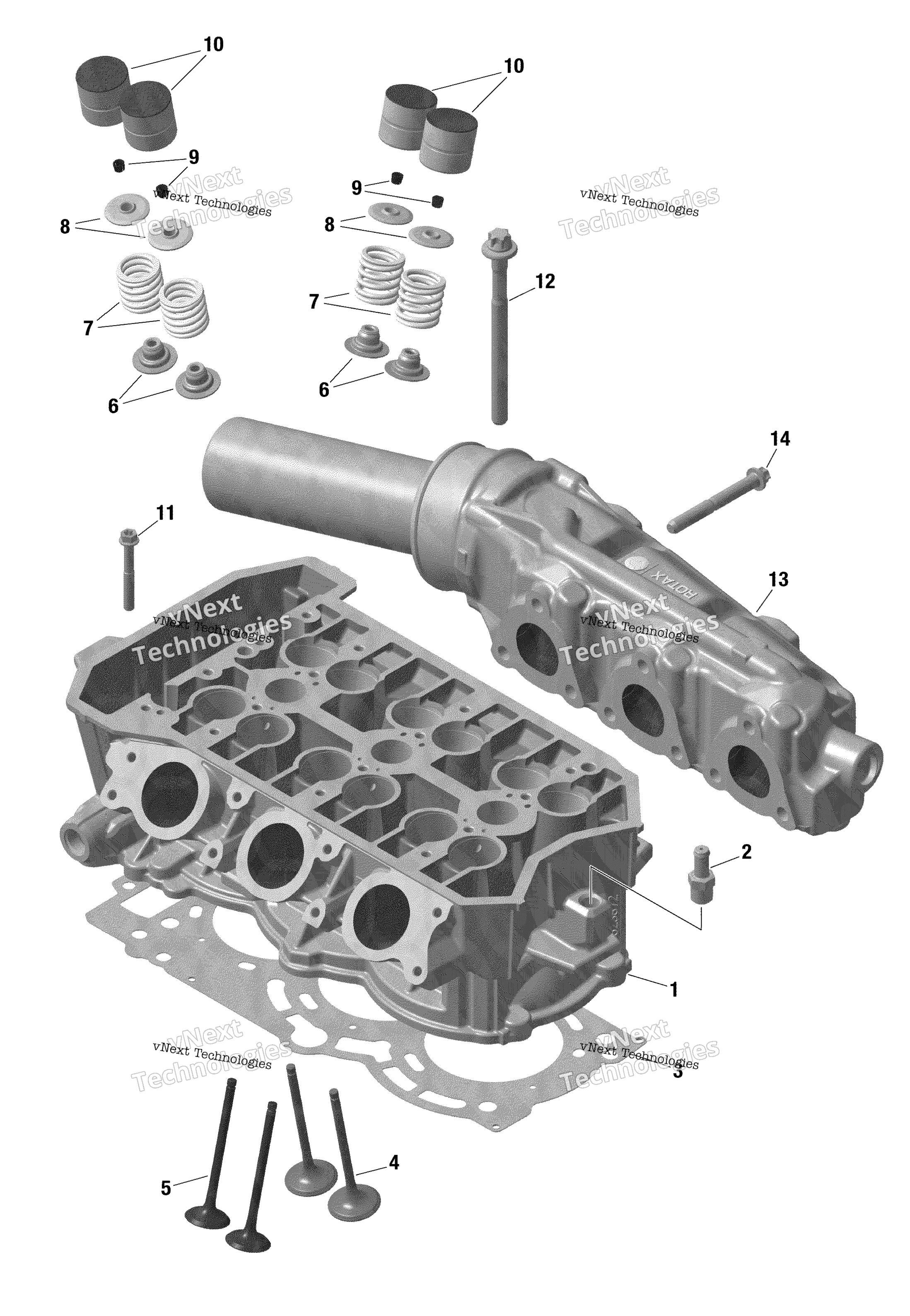 Rotax цилиндр головка и выхлоп коллектор / Built From Nov 6 2020