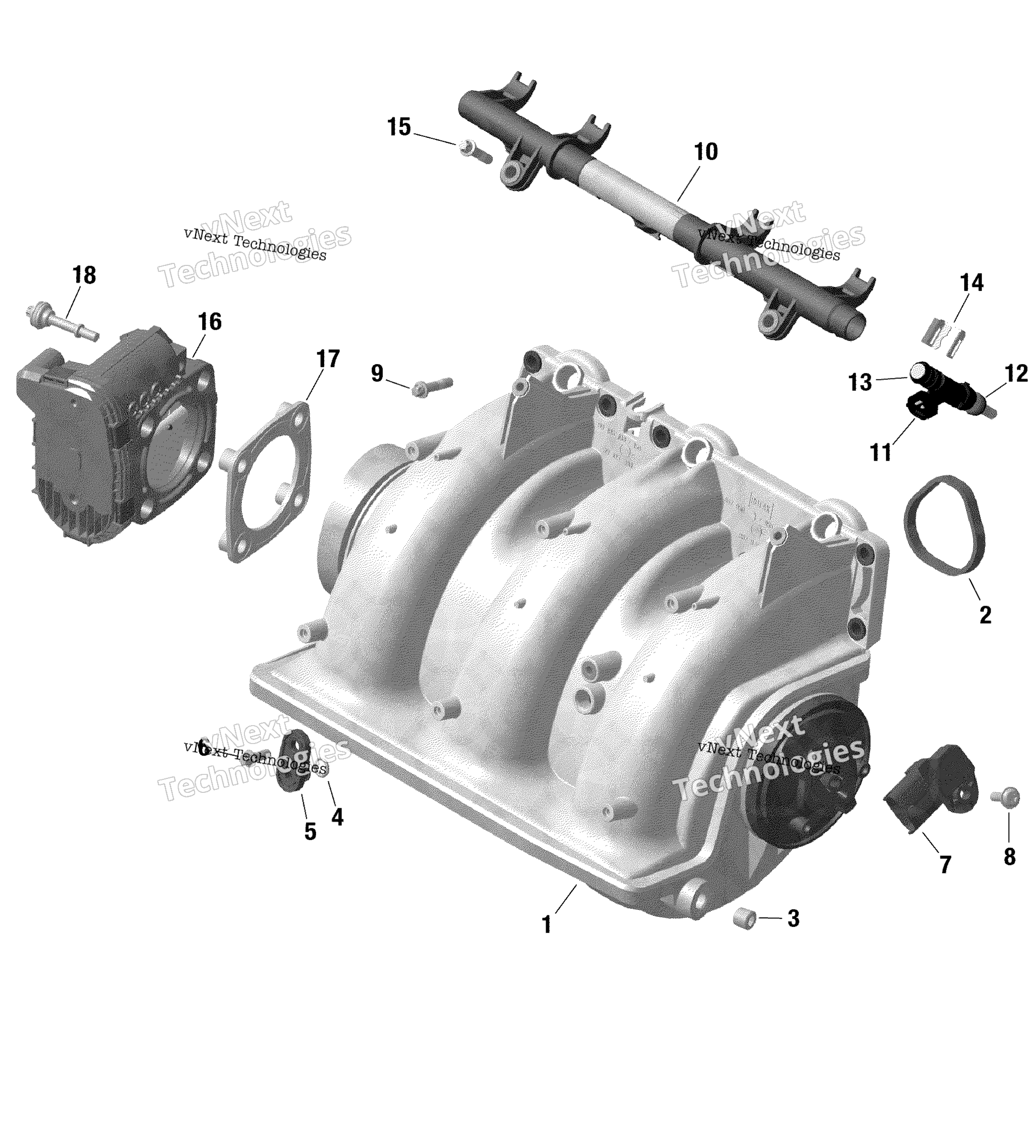 Rotax Воздушный впуск коллектор и Throttle кузов