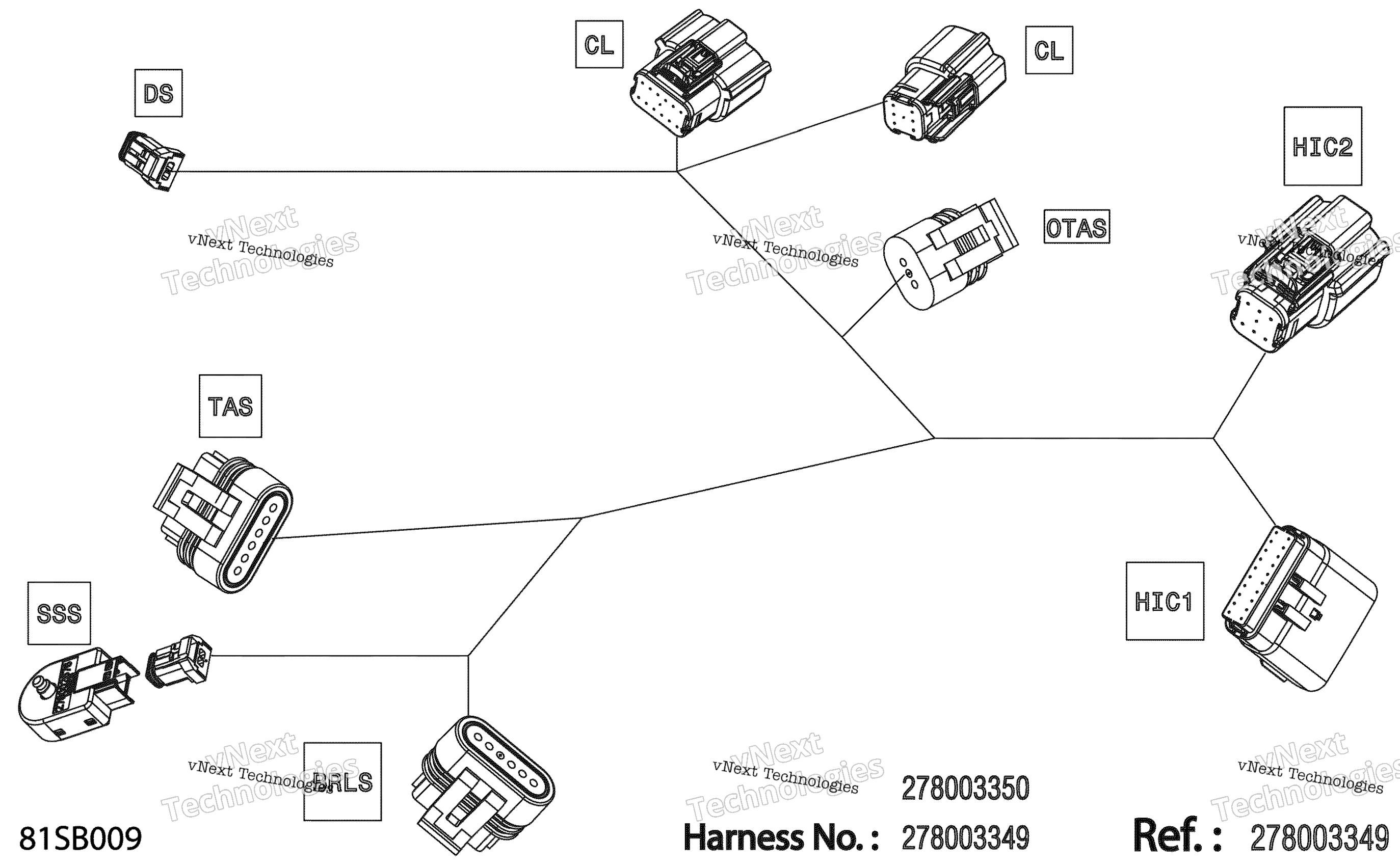 Электрооборудование - Steering Wiring Harness - 278003349