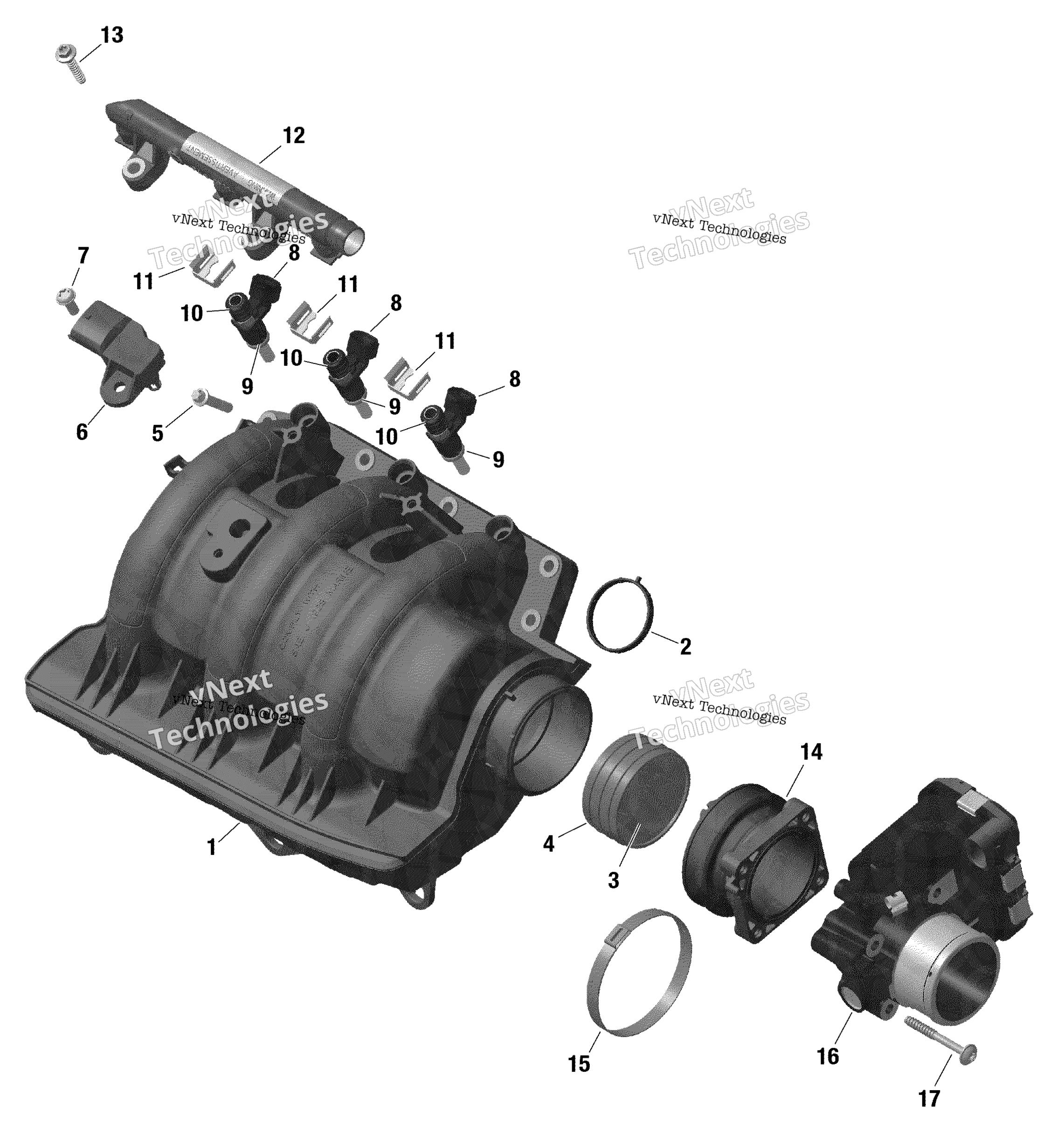 Rotax Воздушный впуск коллектор и Throttle кузов